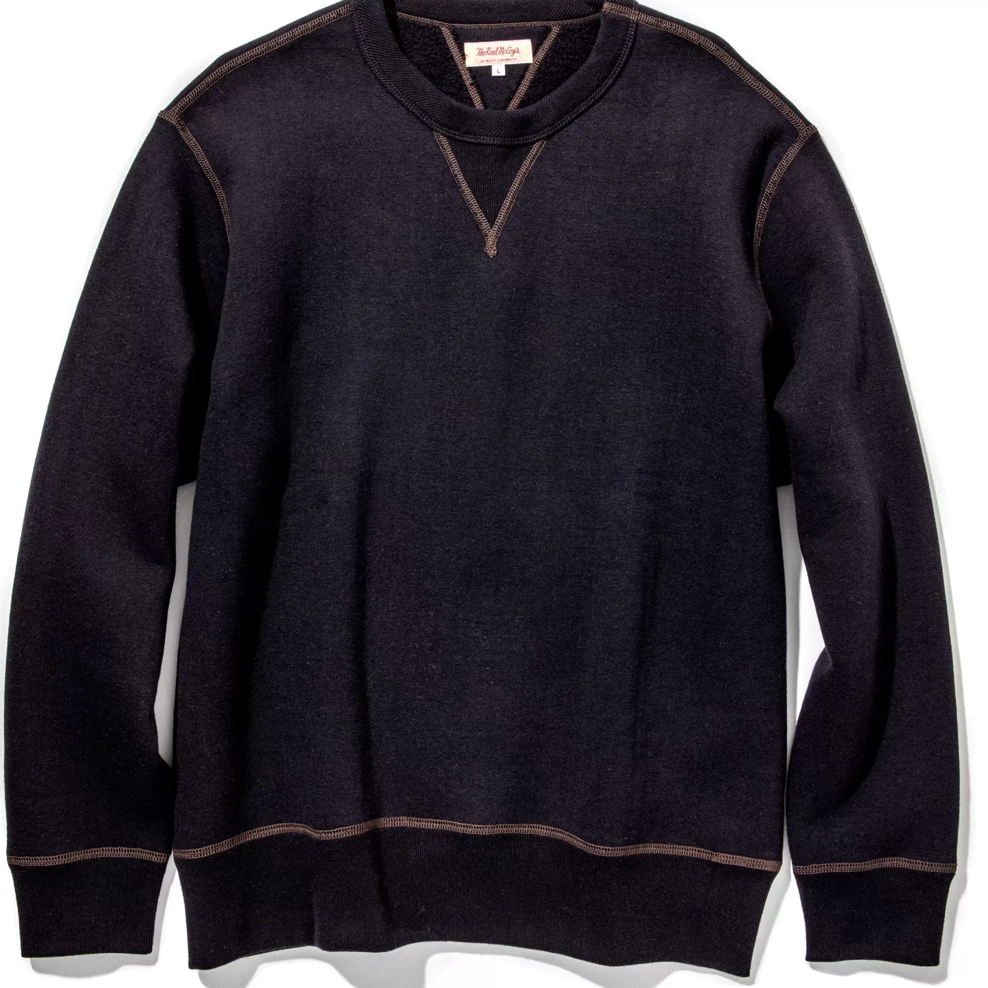 The Real McCoy's Sweatshirts^10 Oz. Loopwheel Crewneck Sweatshirt 030 Black