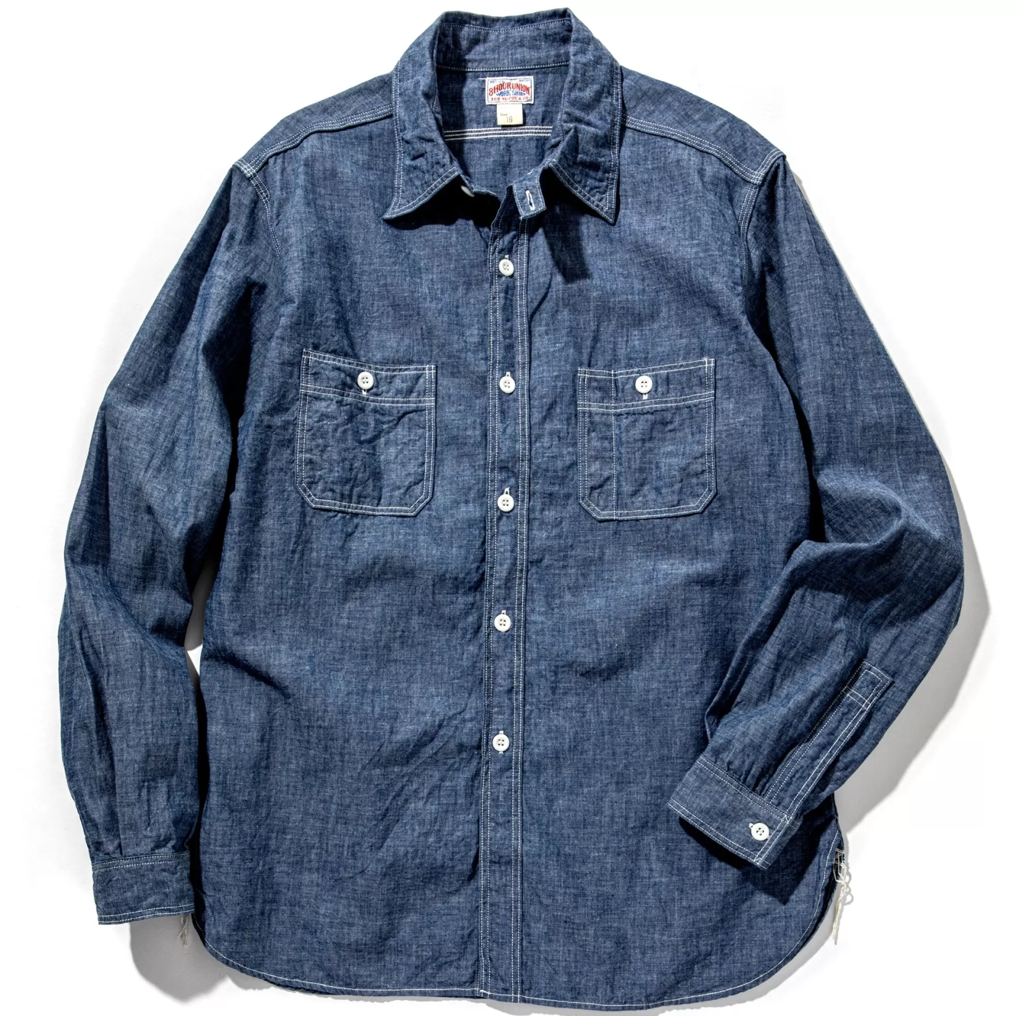 The Real McCoy's Shirts^8Hu Chambray Serviceman Shirt 120 Blue