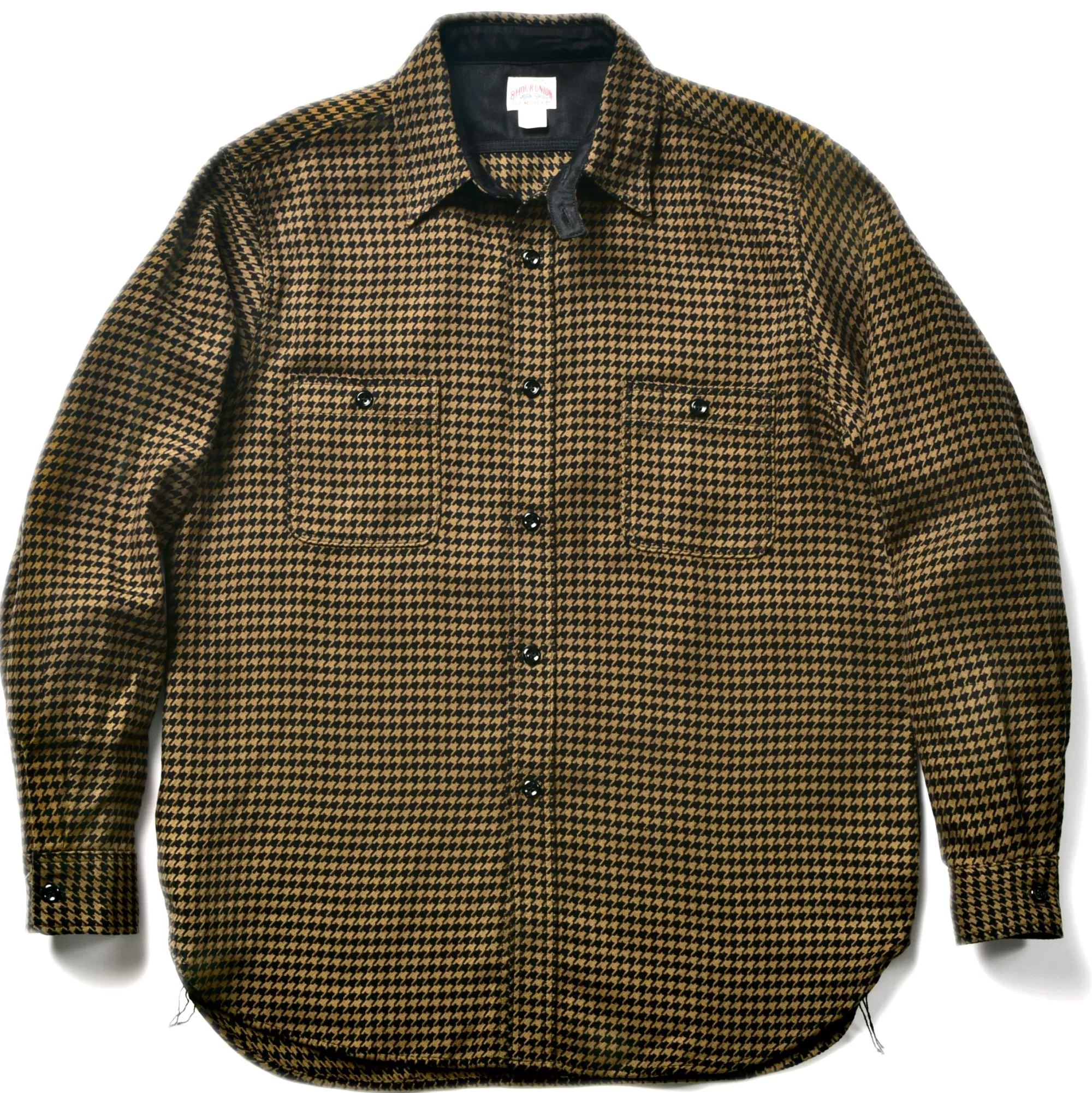 The Real McCoy's Shirts^8Hu Houndstooth Flannel Shirt Mustard