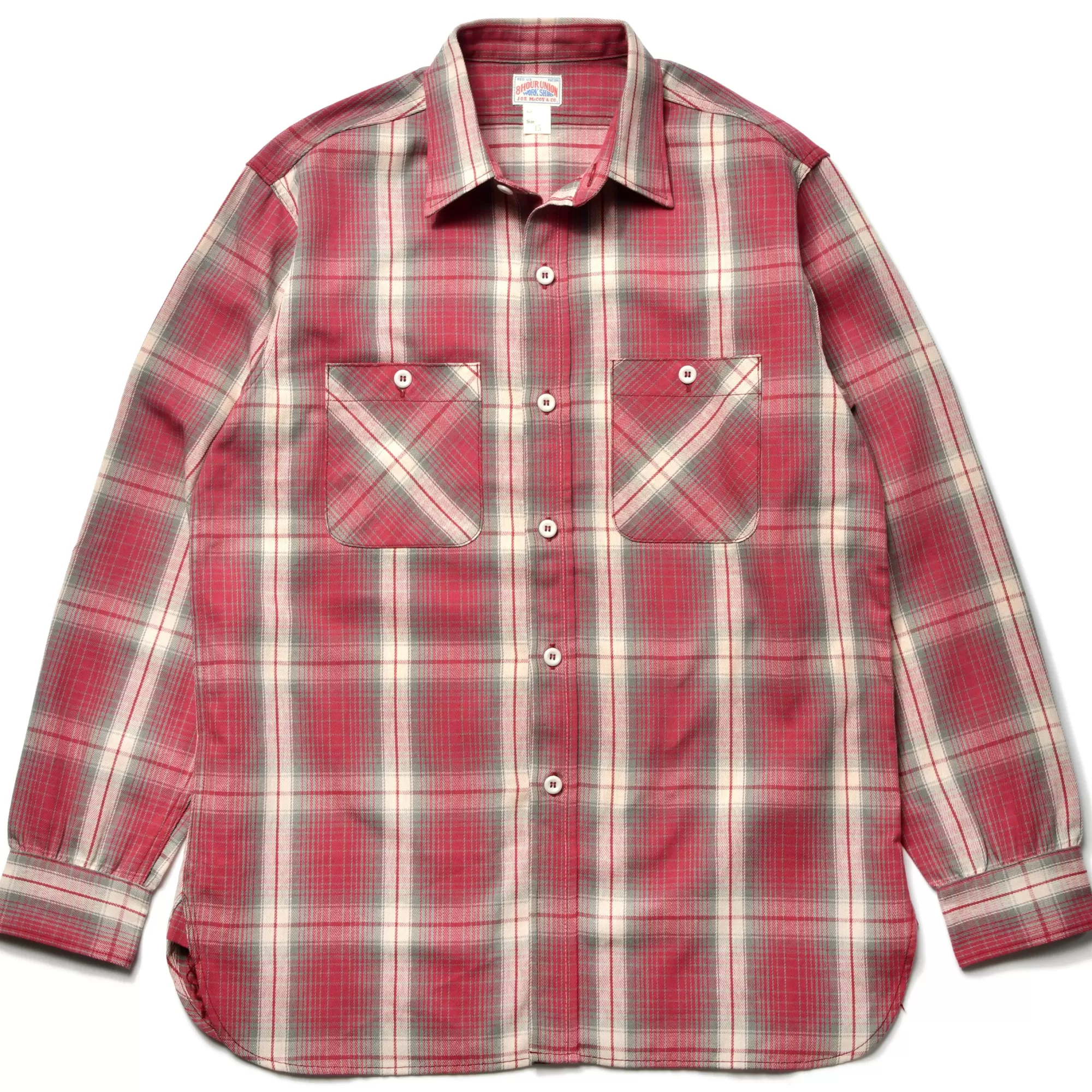 The Real McCoy's Shirts^8Hu Ombre Check Summer Flannel Shirt 080 Pink