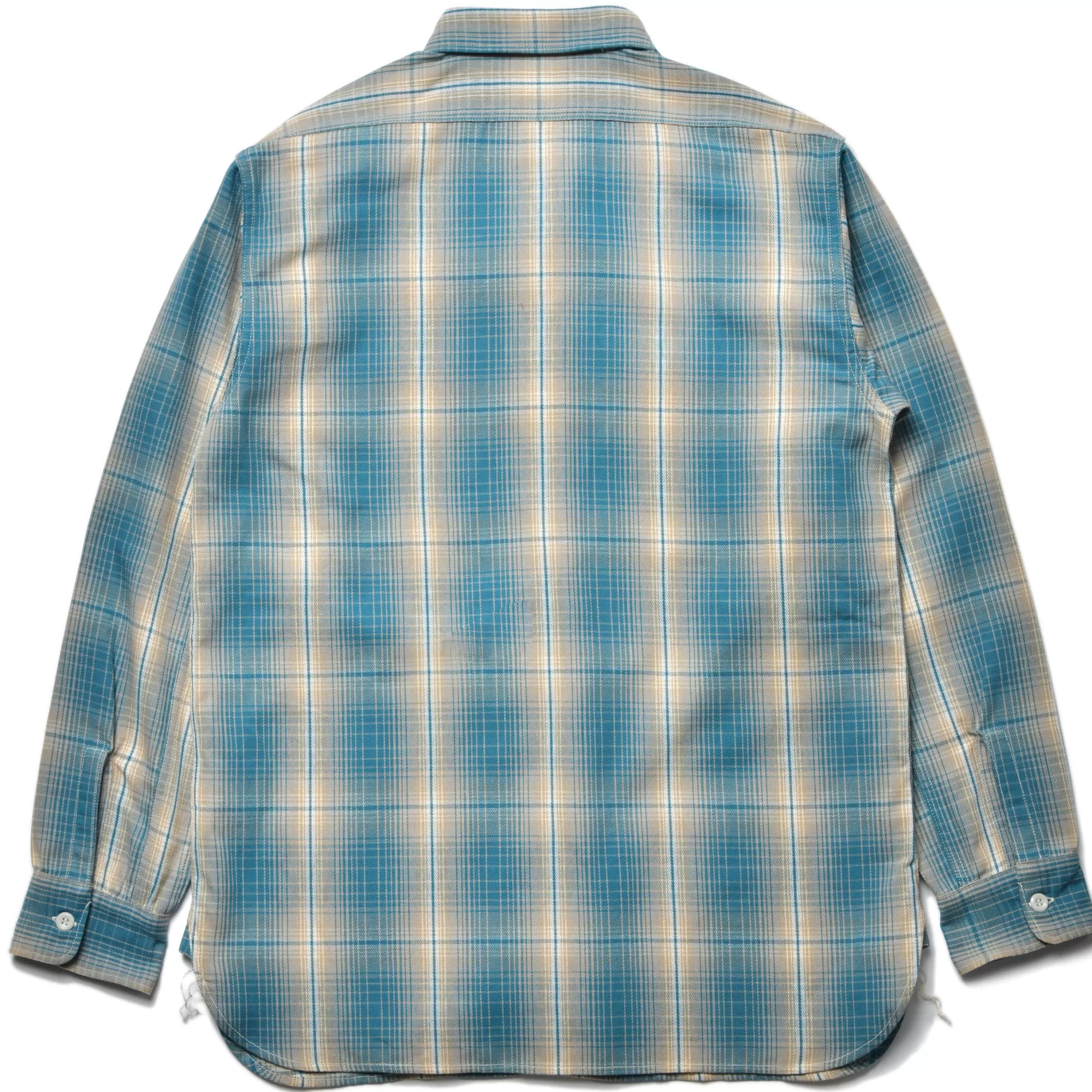 The Real McCoy's Shirts^8Hu Ombre Check Summer Flannel Shirt 112 Turquoise