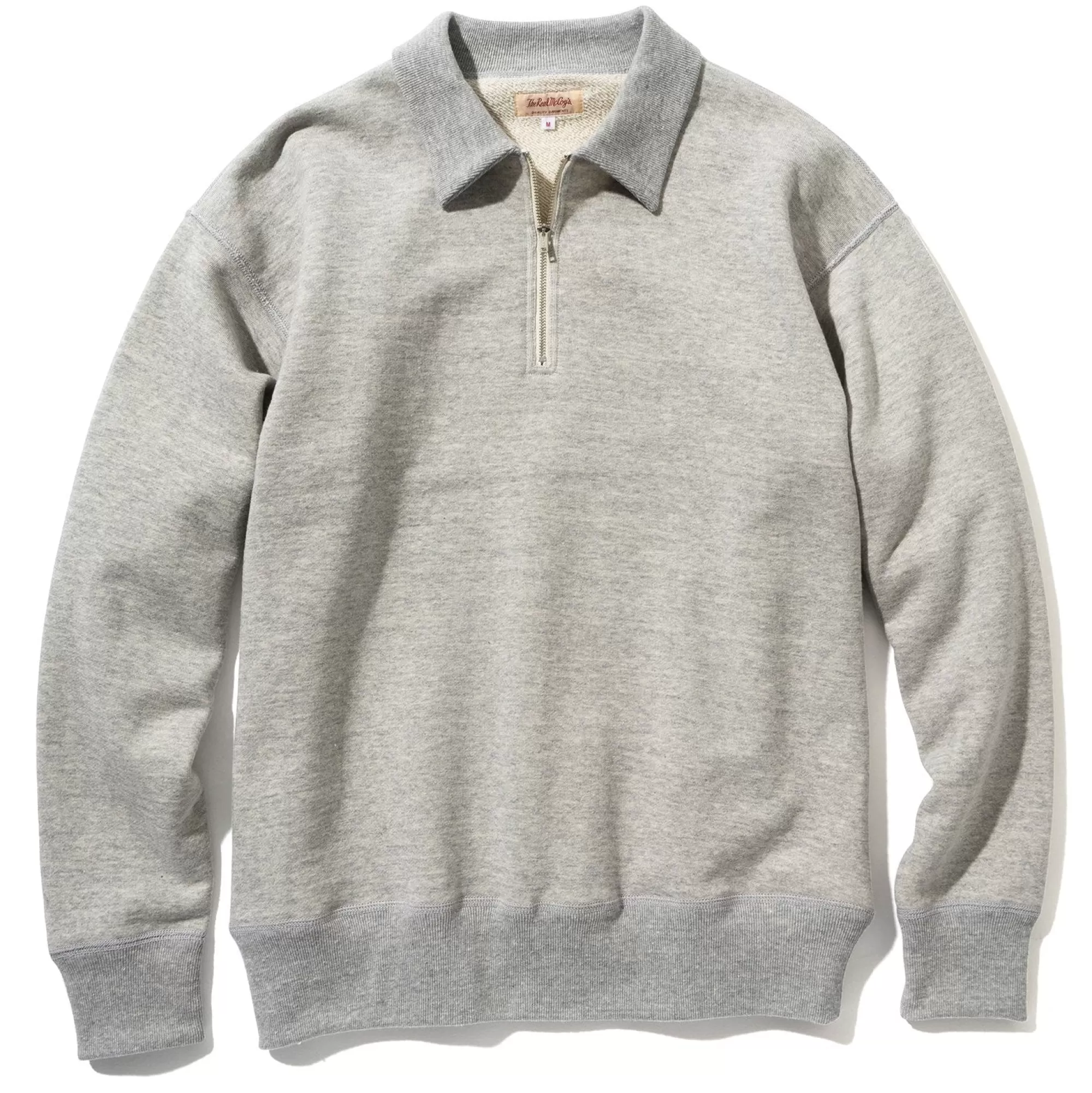 The Real McCoy's Sweatshirts^9Oz. Loopwheel Quarter-Zip Sweatshirt 028 Ash Grey