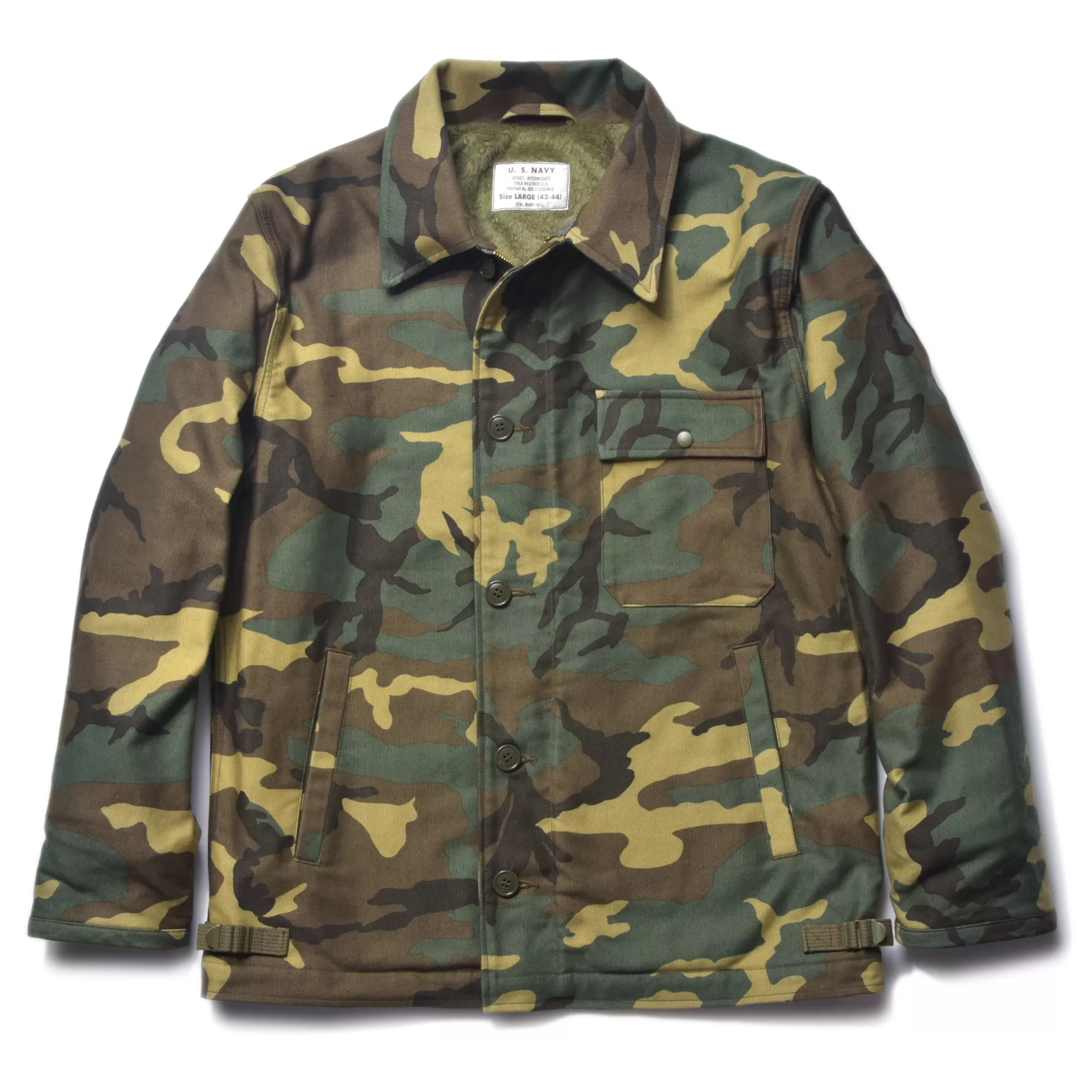 The Real McCoy's Military^A-2 Deck Jacket/Woodland Camouflage Green