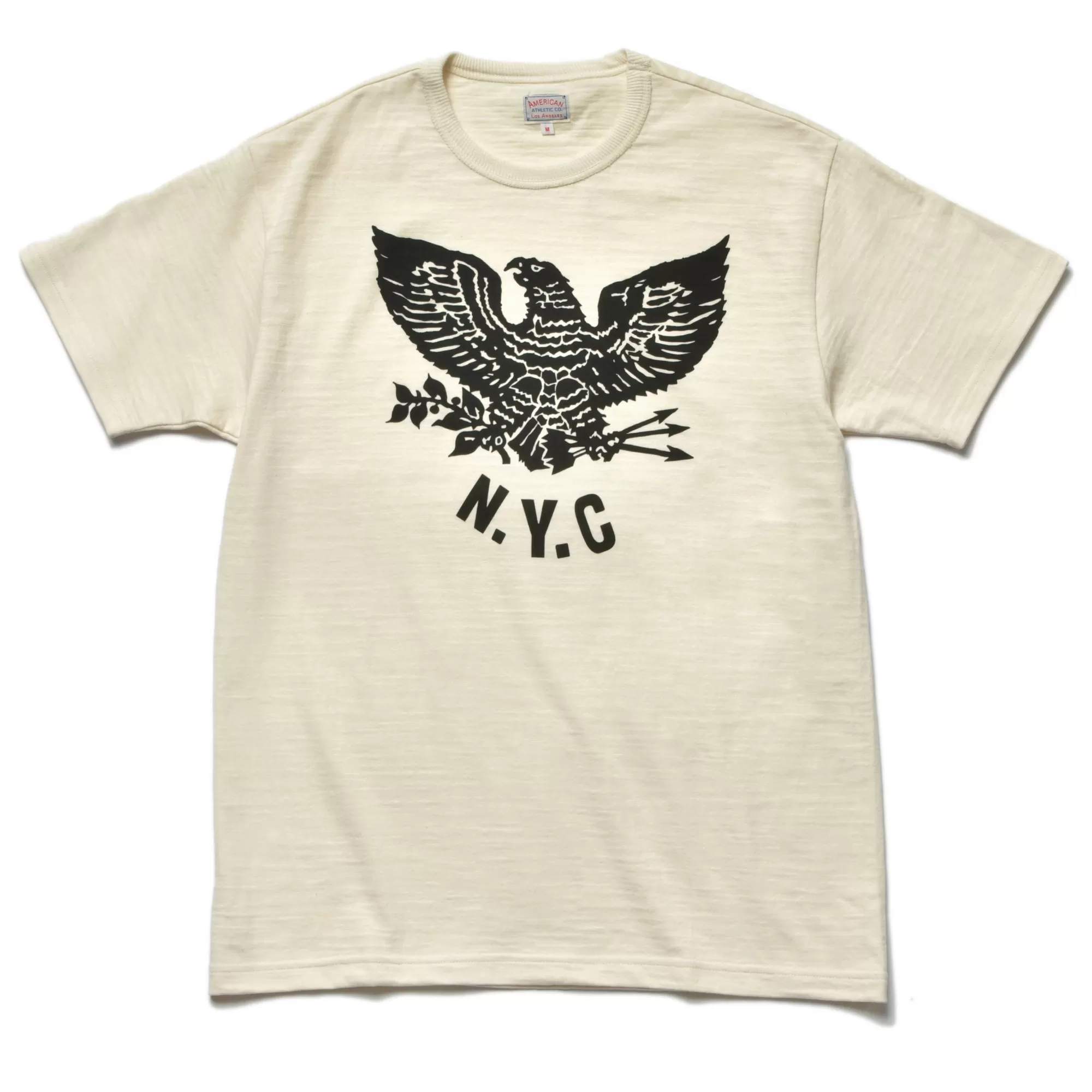 The Real McCoy's Print T-Shirts^American Athletic Tee/N.Y.C. 012 Ecru