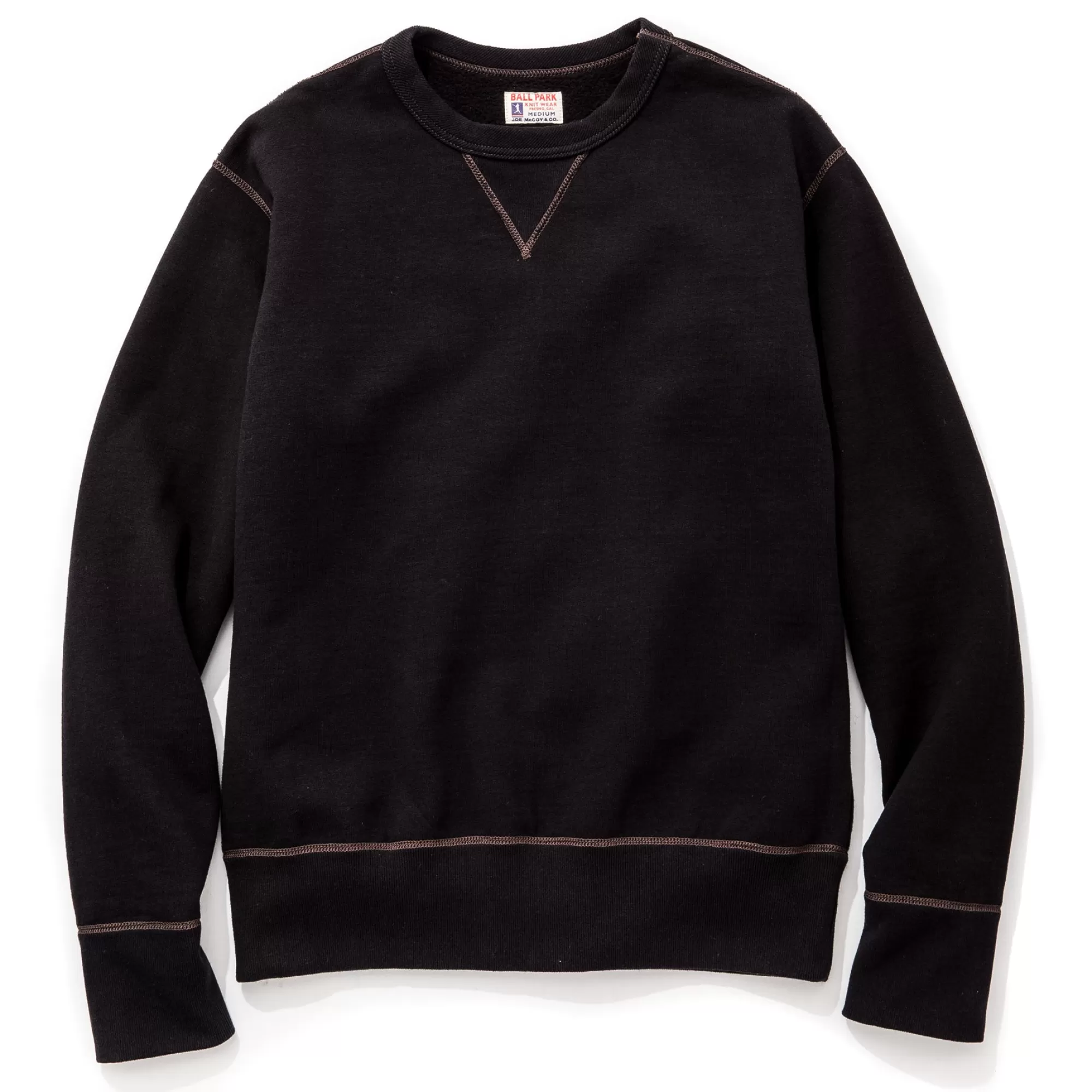 The Real McCoy's Sweatshirts^Ball Park Crewneck Sweatshirt 030 Black