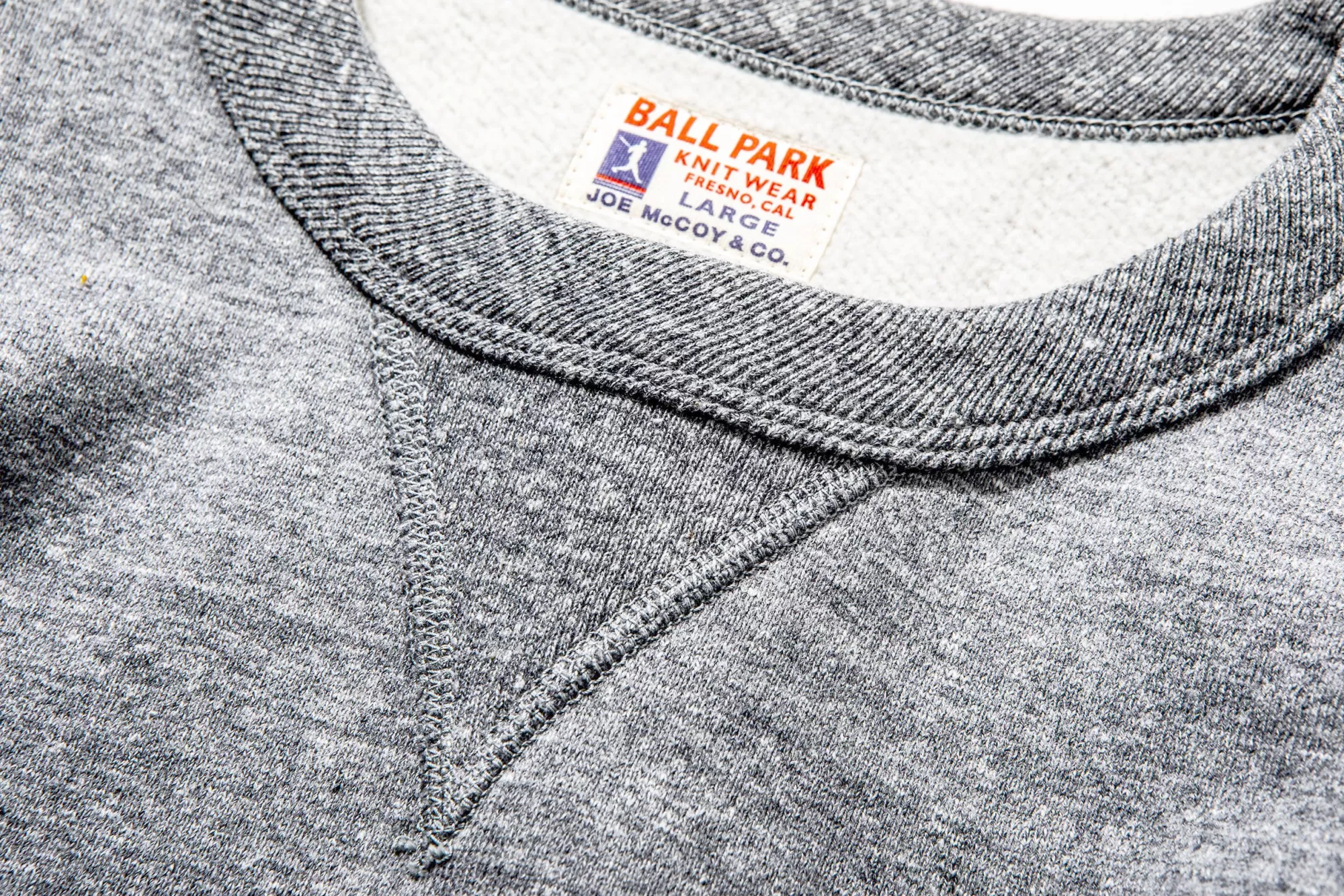 The Real McCoy's Sweatshirts^Ball Park Crewneck Sweatshirt 021 Medium Grey