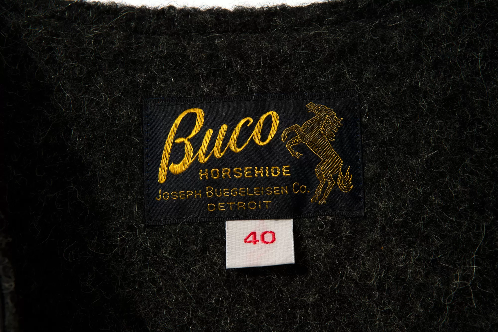 The Real McCoy's Leather^Buco Leather Alpaca Vest 030 Black