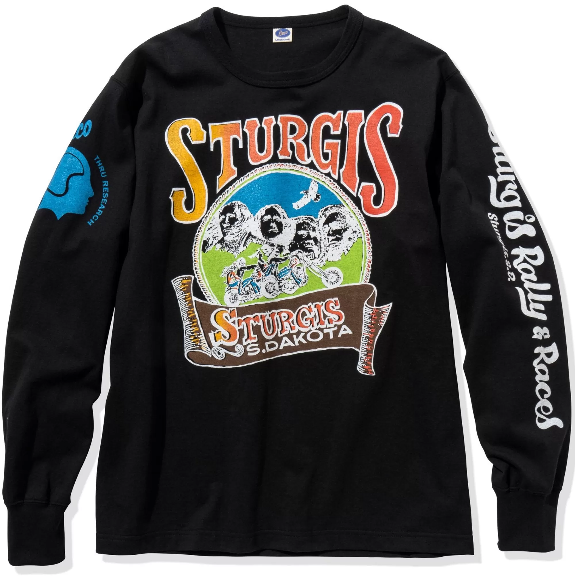 The Real McCoy's Print T-Shirts^Buco L/S Tee/Sturgis Black