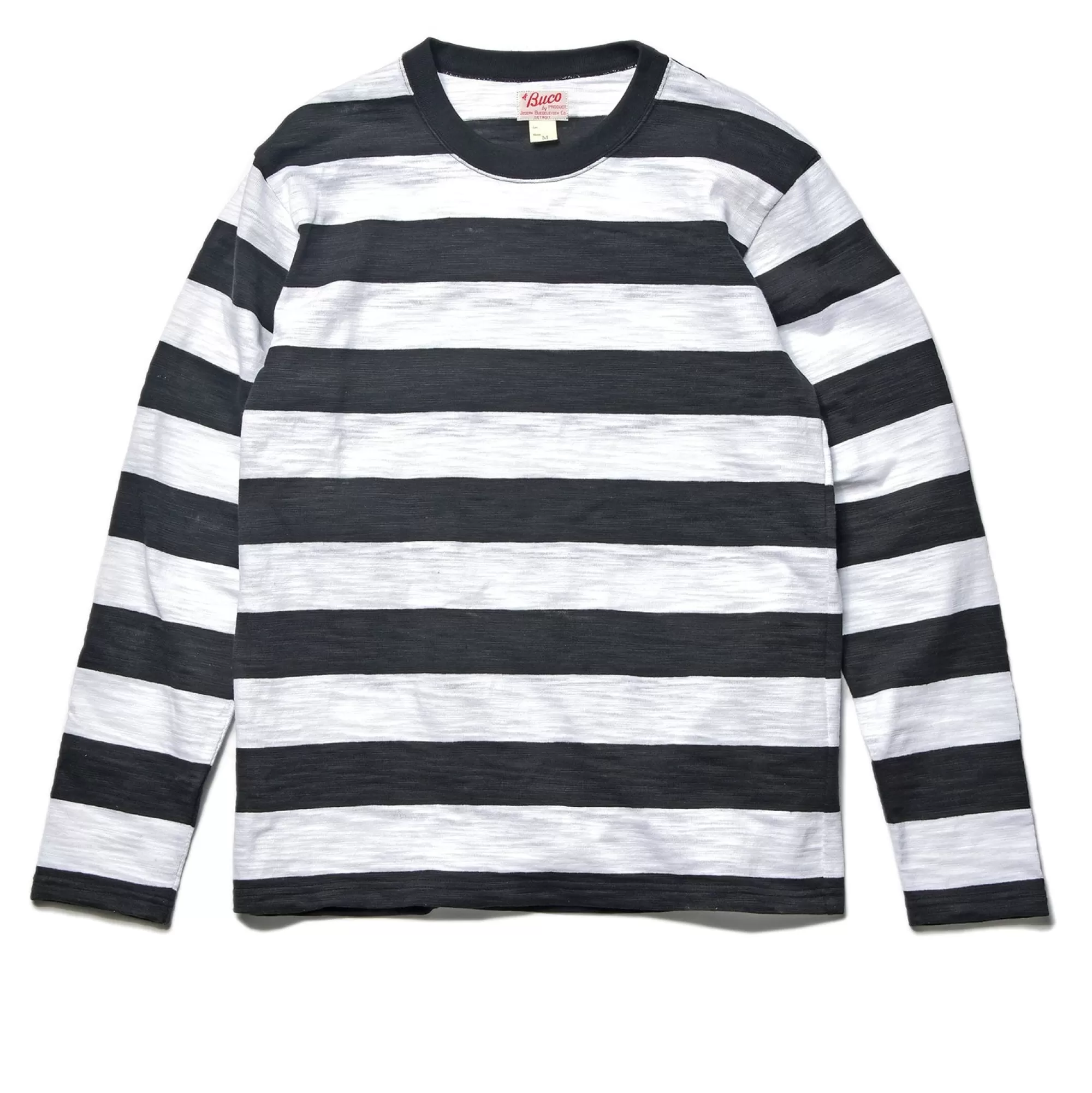 The Real McCoy's T-Shirts^Buco Stripe Tee L/S 10 White