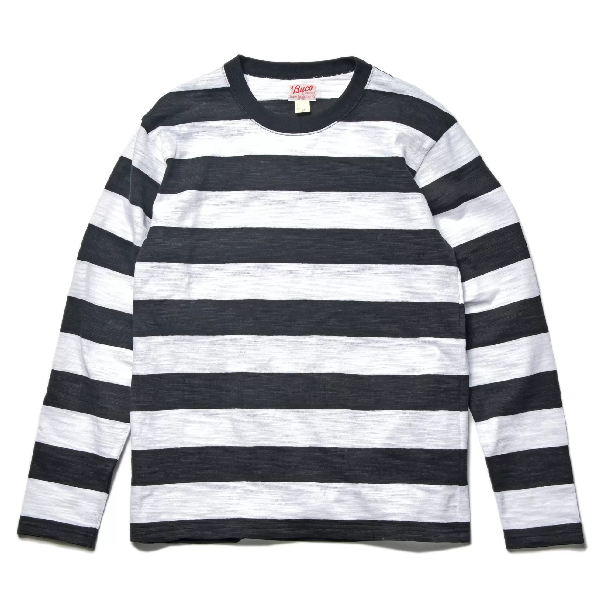 The Real McCoy's T-Shirts^Buco Stripe Tee L/S 10 White