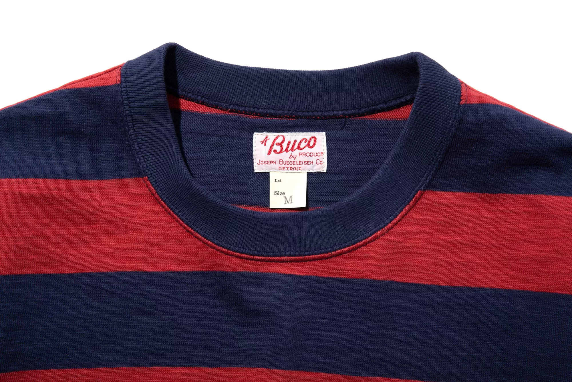 The Real McCoy's T-Shirts^Buco Stripe Tee S/S 309 Red/Navy