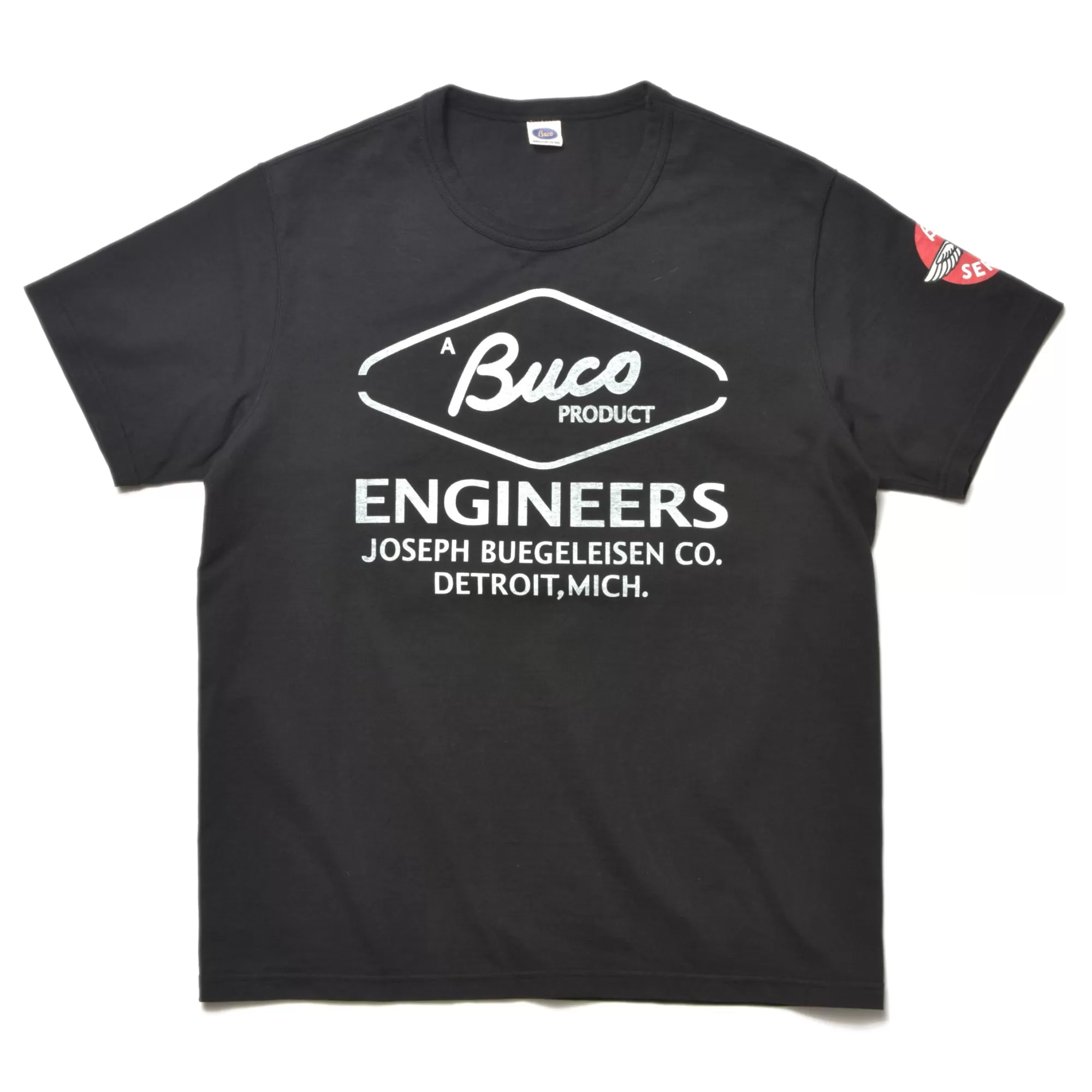 The Real McCoy's Print T-Shirts^Buco Tee/Engineers Black