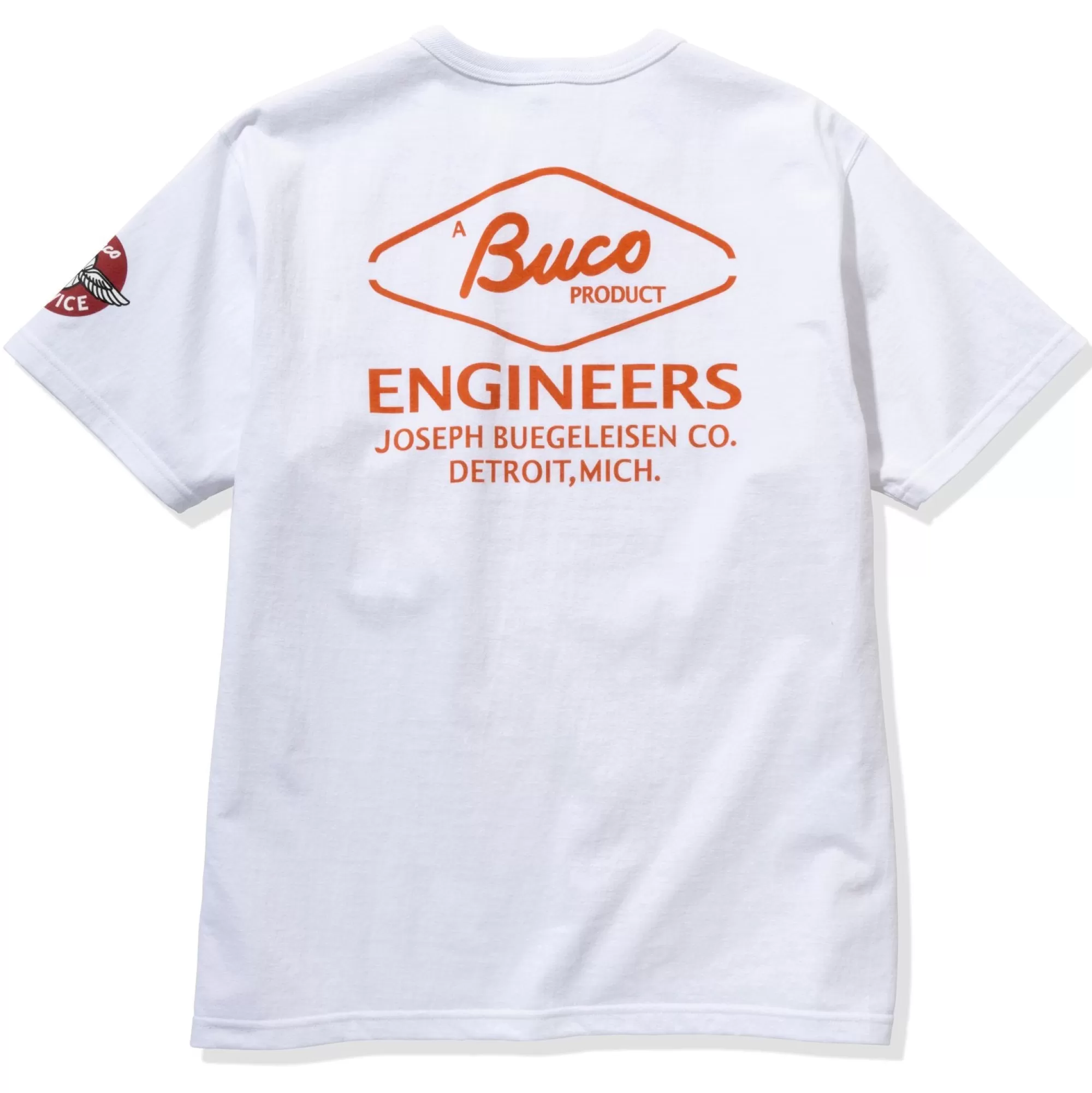 The Real McCoy's Print T-Shirts^Buco Tee/Engineers White