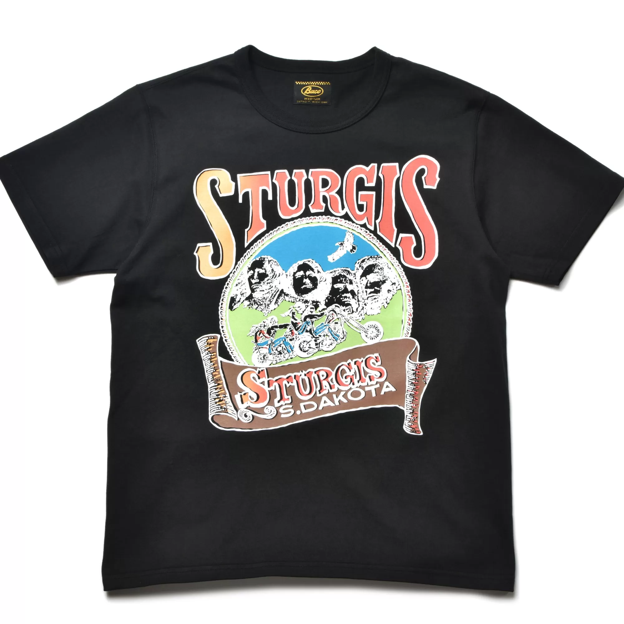 The Real McCoy's Print T-Shirts^Buco Tee/Sturgis 030 Black