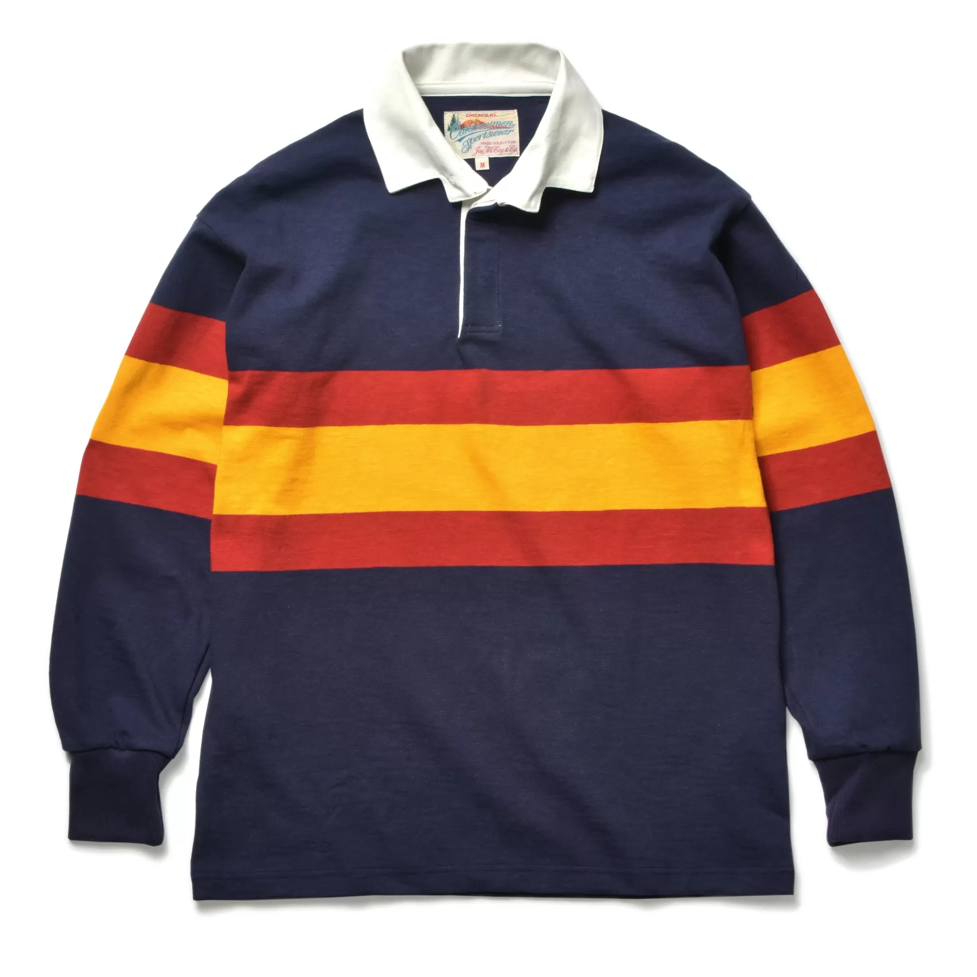 The Real McCoy's Shirts^Climbers' Striped Rugby Shirt 140 Navy