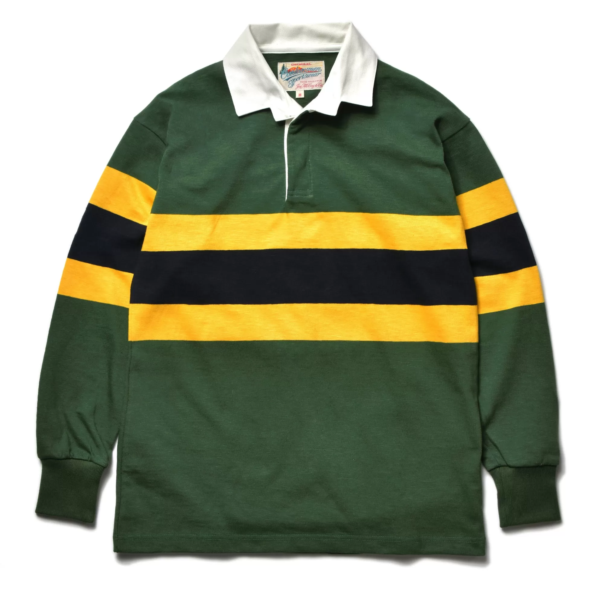 The Real McCoy's Shirts^Climbers' Striped Rugby Shirt 160 Green