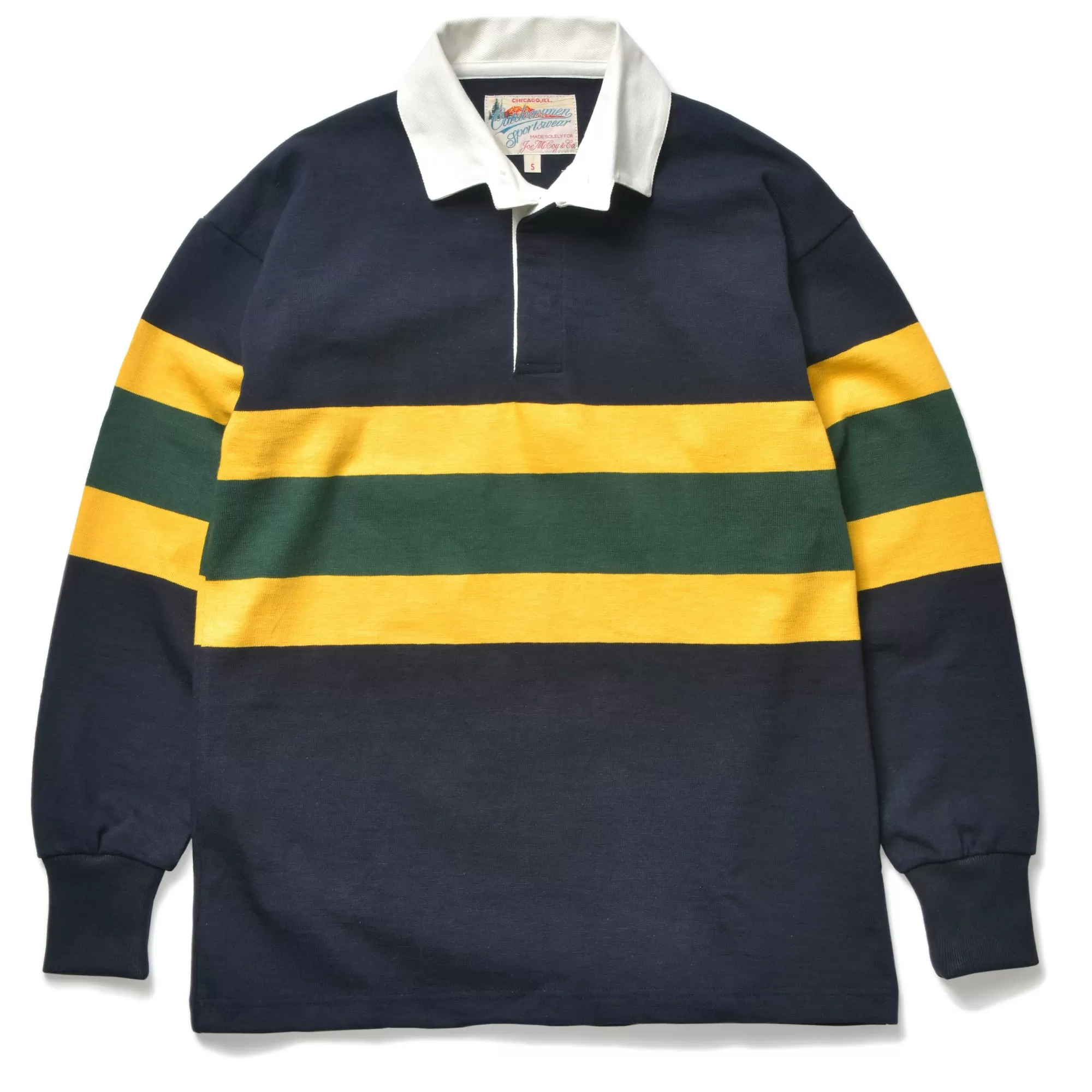 The Real McCoy's Shirts^Climbers' Striped Rugby Shirt 143 D.Blue