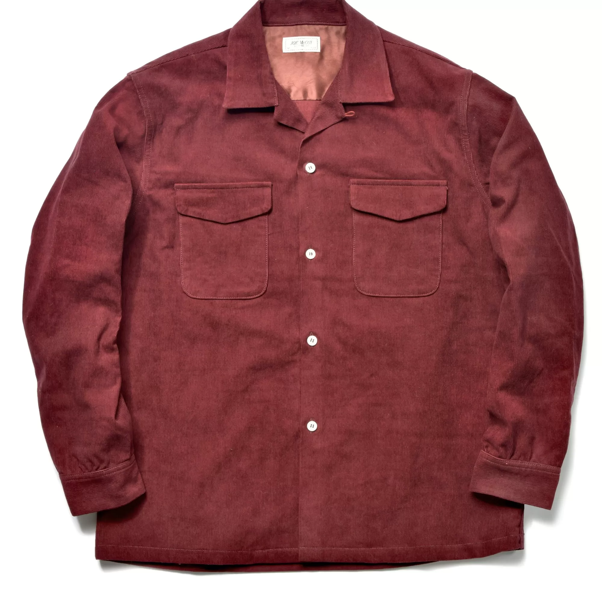 The Real McCoy's Shirts^Corduroy Open Collar Shirt 100 BURGUNDY