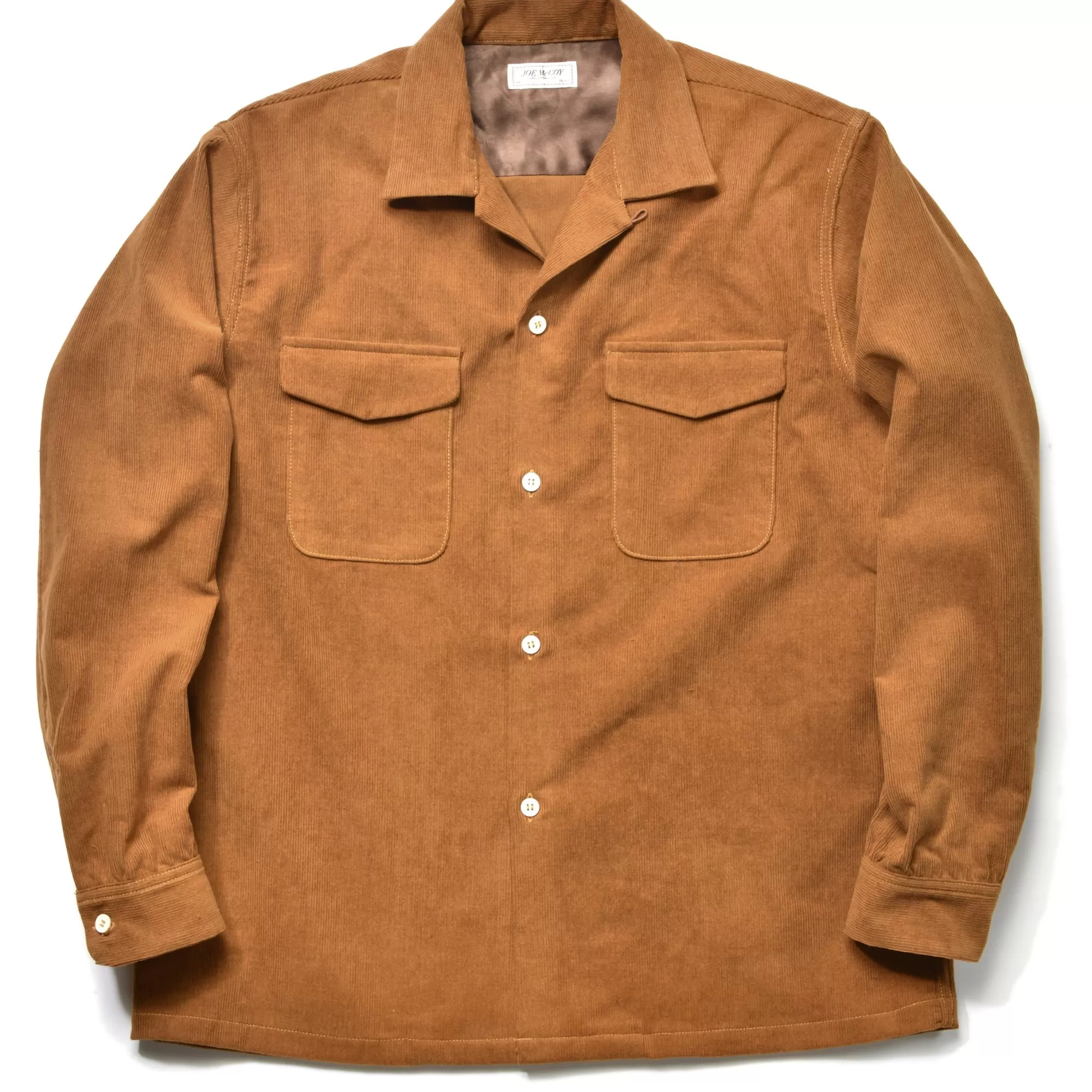 The Real McCoy's Shirts^Corduroy Open Collar Shirt 061 MUSTARD