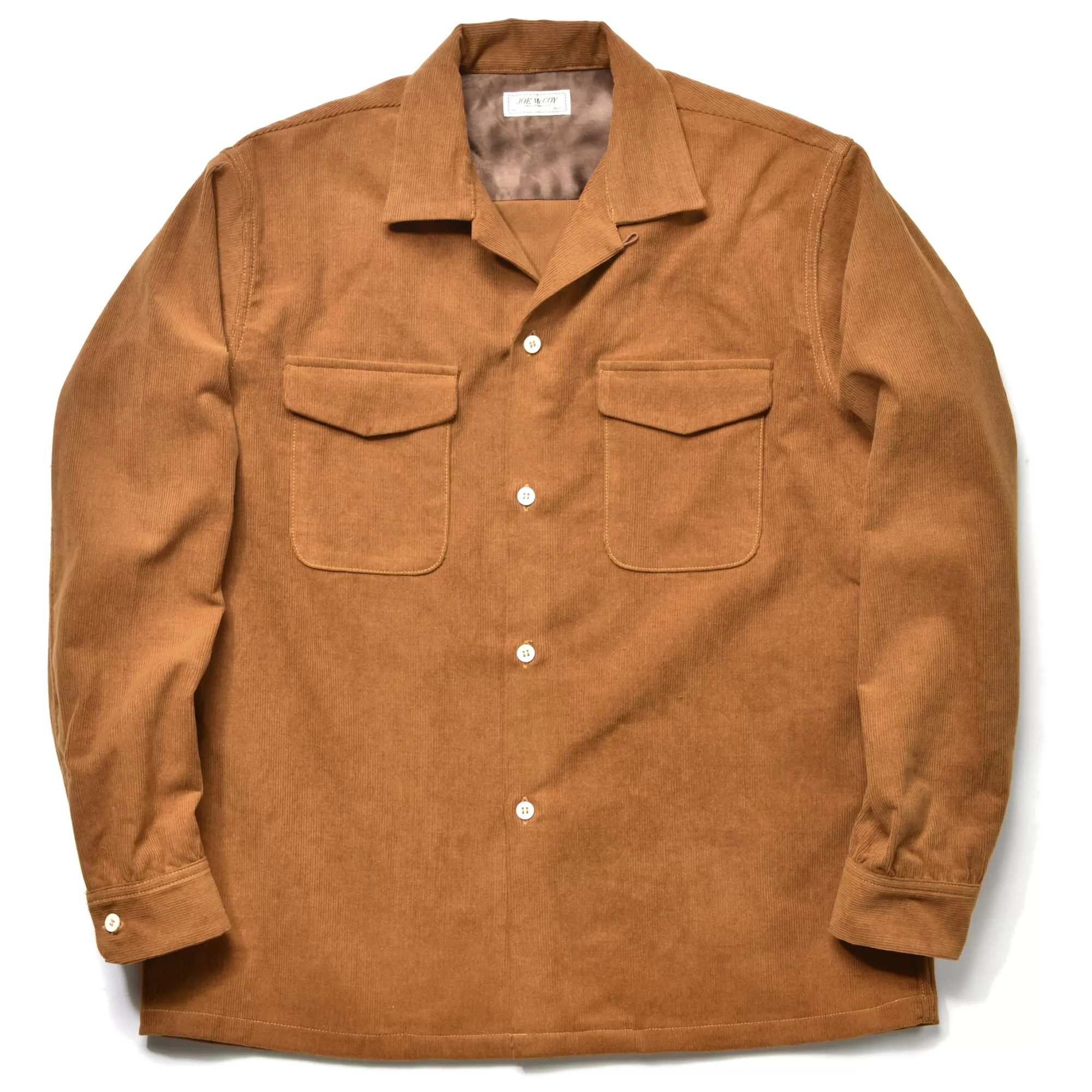 The Real McCoy's Shirts^Corduroy Open Collar Shirt 061 MUSTARD