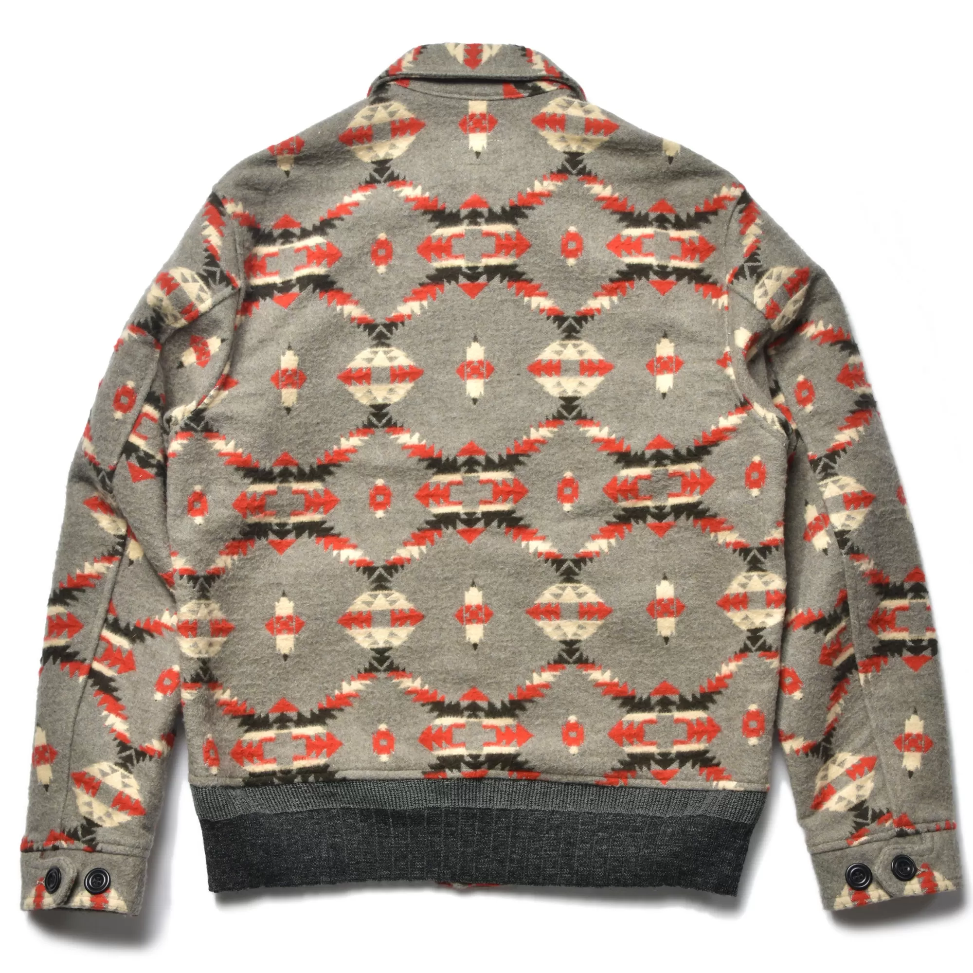 The Real McCoy's Recreation^Cotton Jacquard Blanket Jacket 020 GRAY