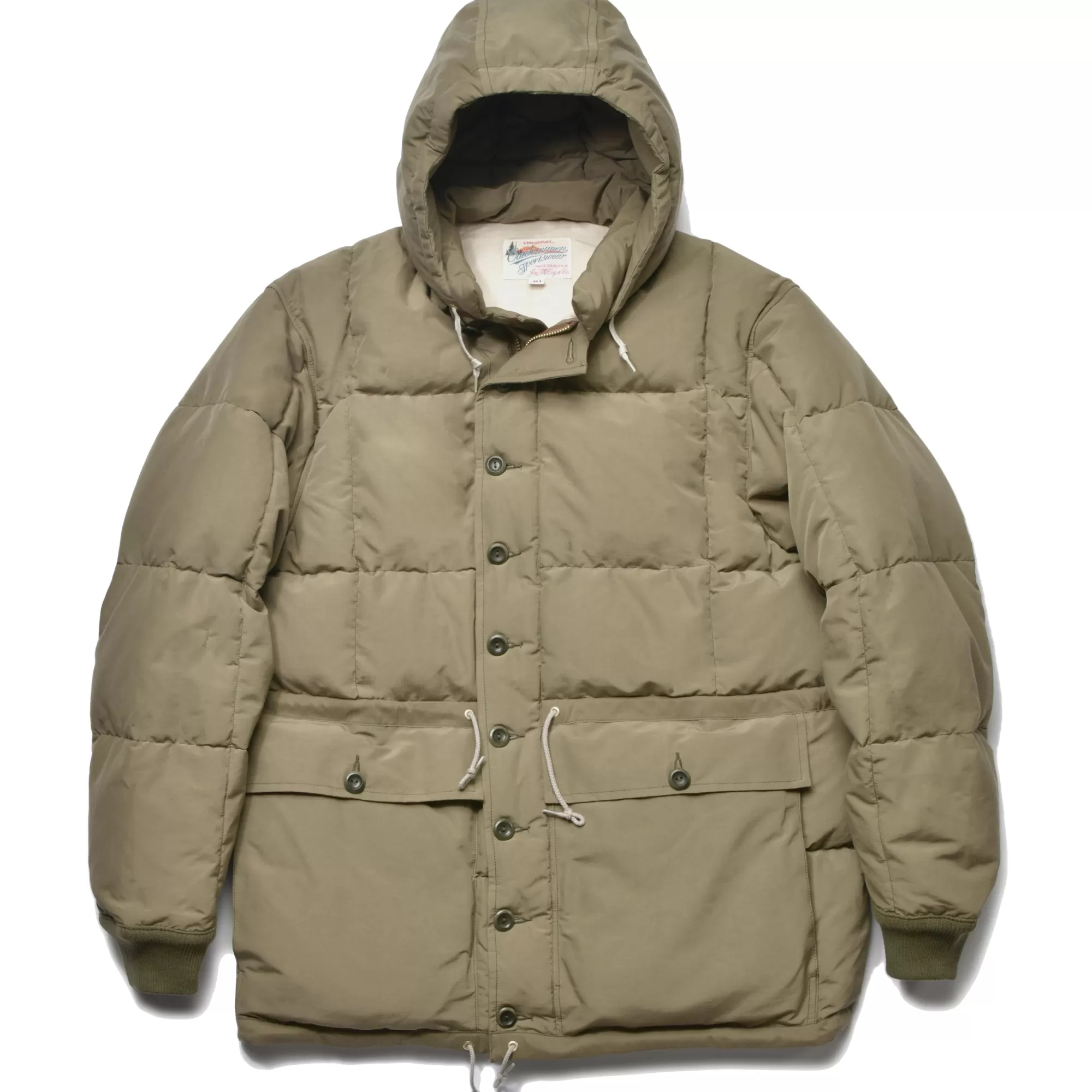 The Real McCoy's Recreation^Cotton/Nylon Hooded Down Jacket 150 OLIVE