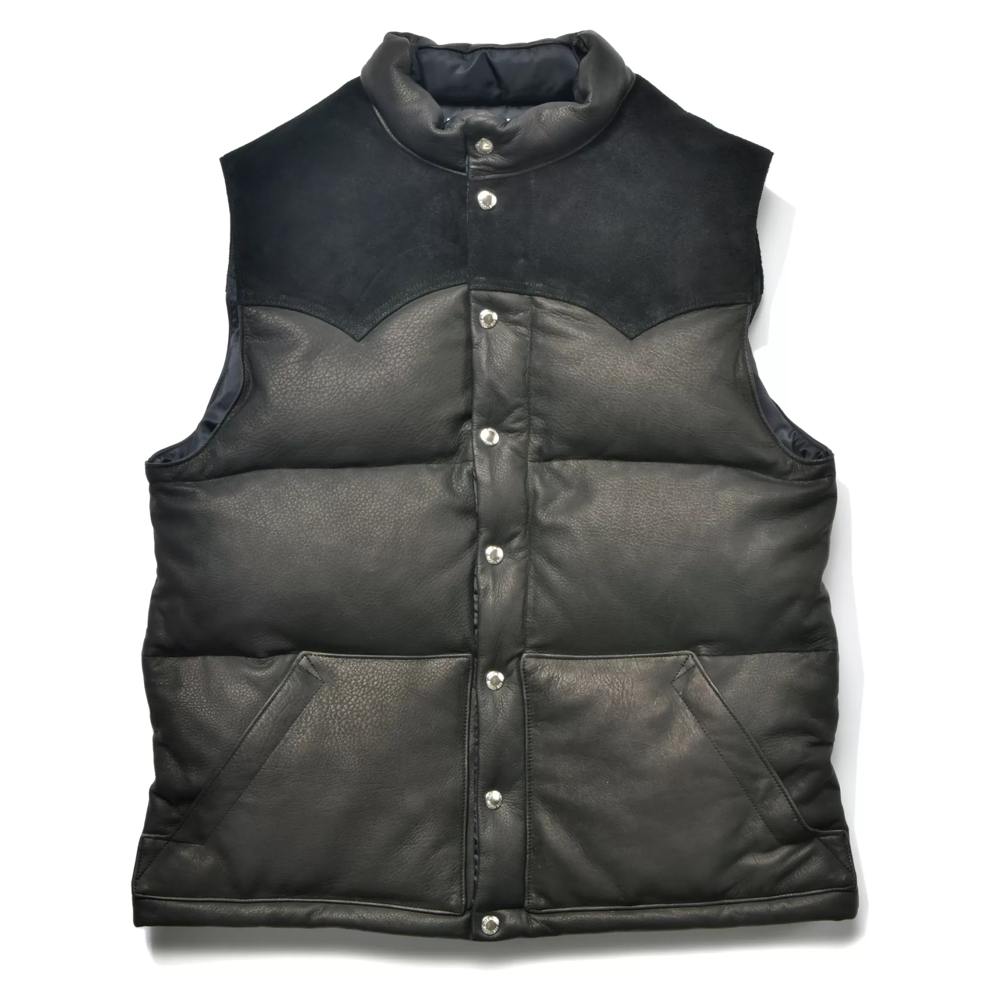 The Real McCoy's Vests^Deerskin Down Vest 030 BLACK