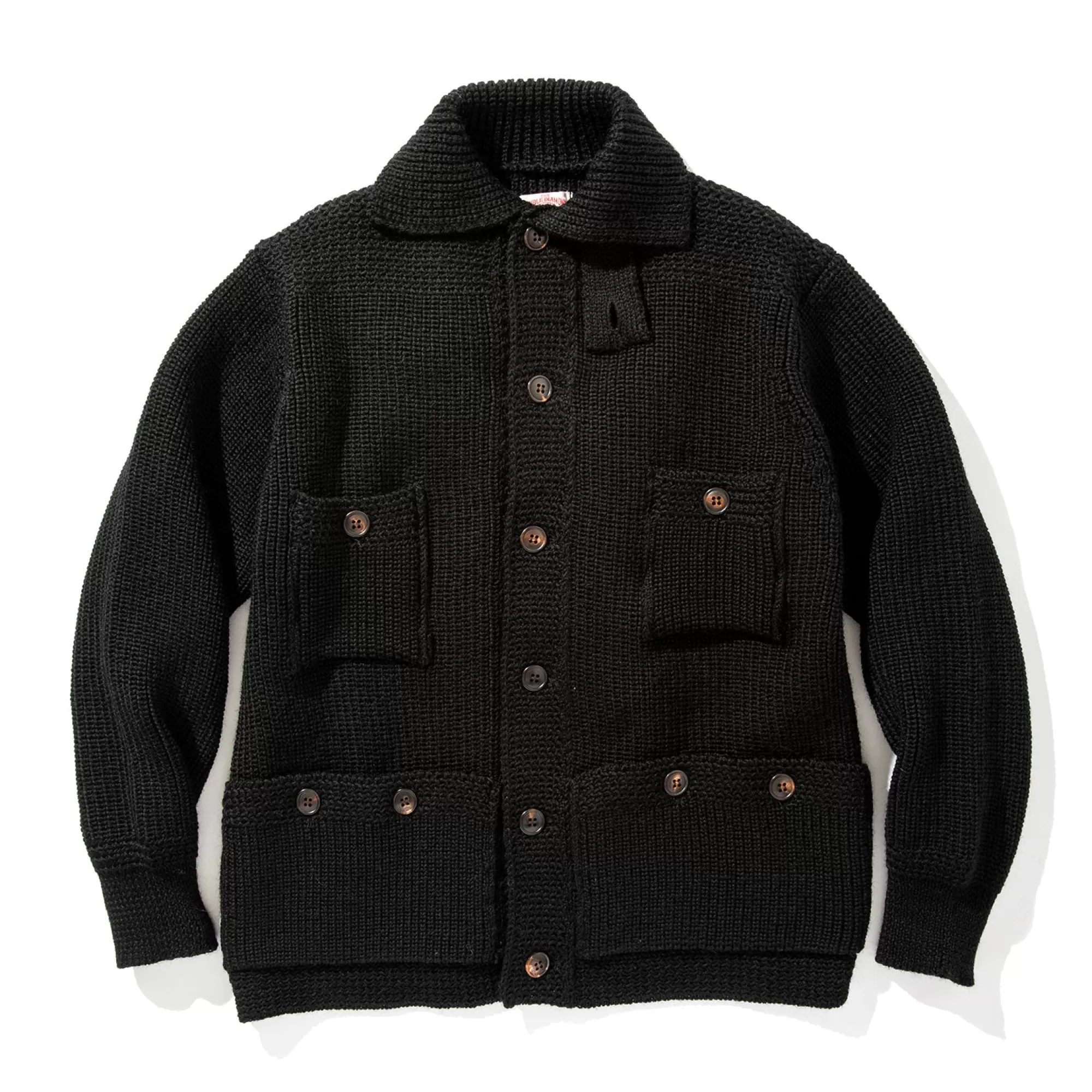 The Real McCoy's Knitwear^Double Diamond Heavy Gauge Sweater Black