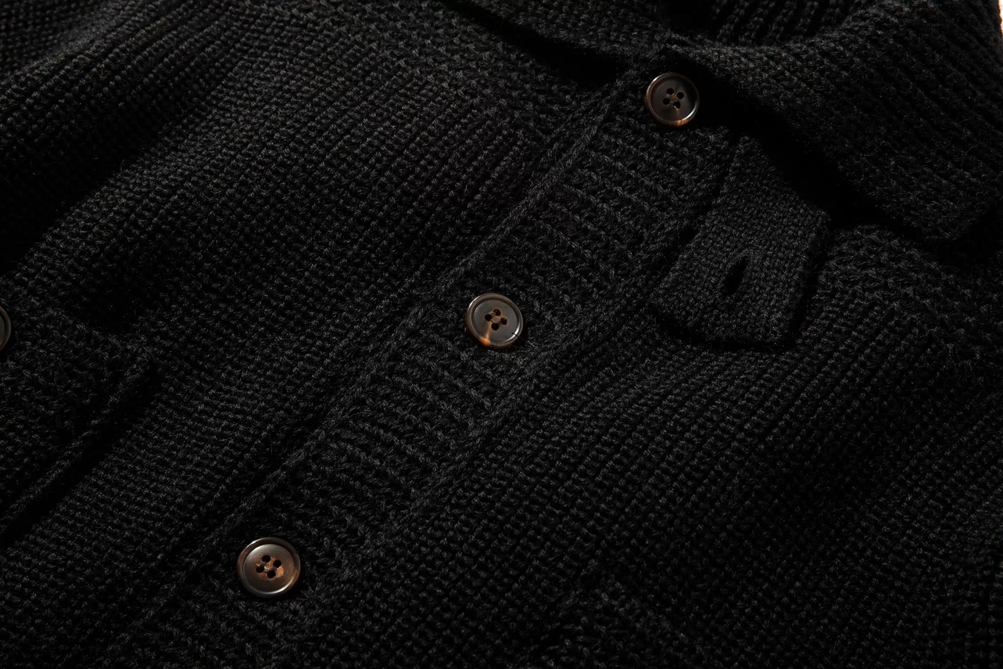 The Real McCoy's Knitwear^Double Diamond Heavy Gauge Sweater Black