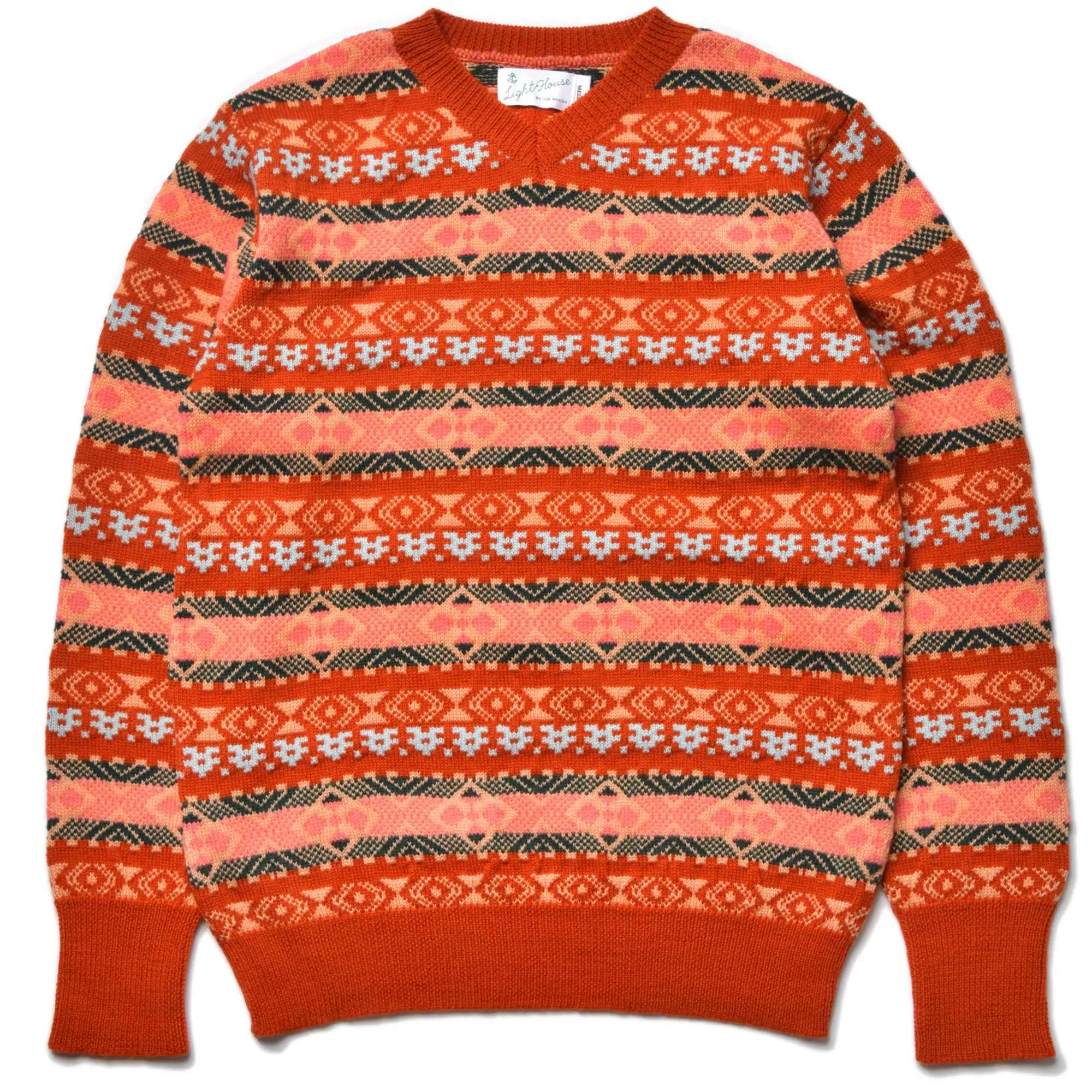 The Real McCoy's Knitwear^Fair Isle Crew Neck Sweater 070 ORANGE