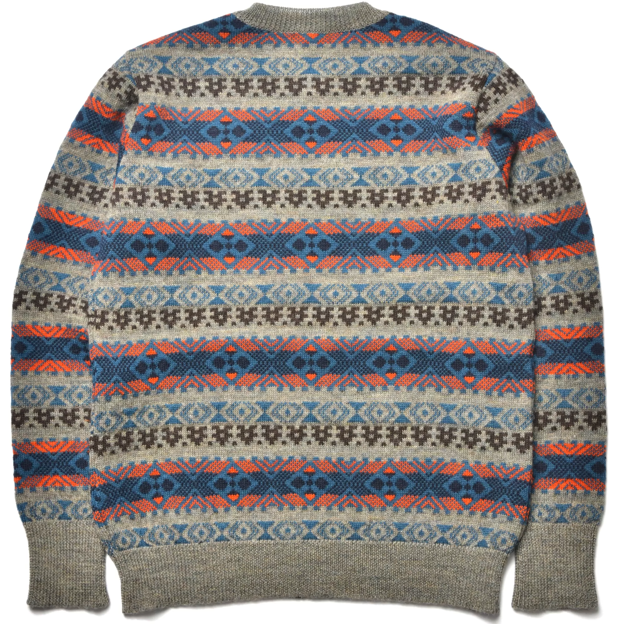 The Real McCoy's Knitwear^Fair Isle Crew Neck Sweater 020 GRAY