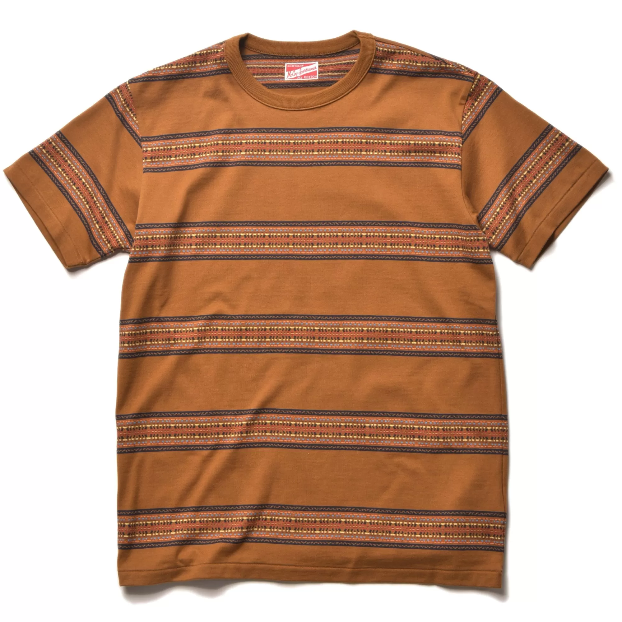 The Real McCoy's T-Shirts^Jacquard Stripe Tee 61 Mustard