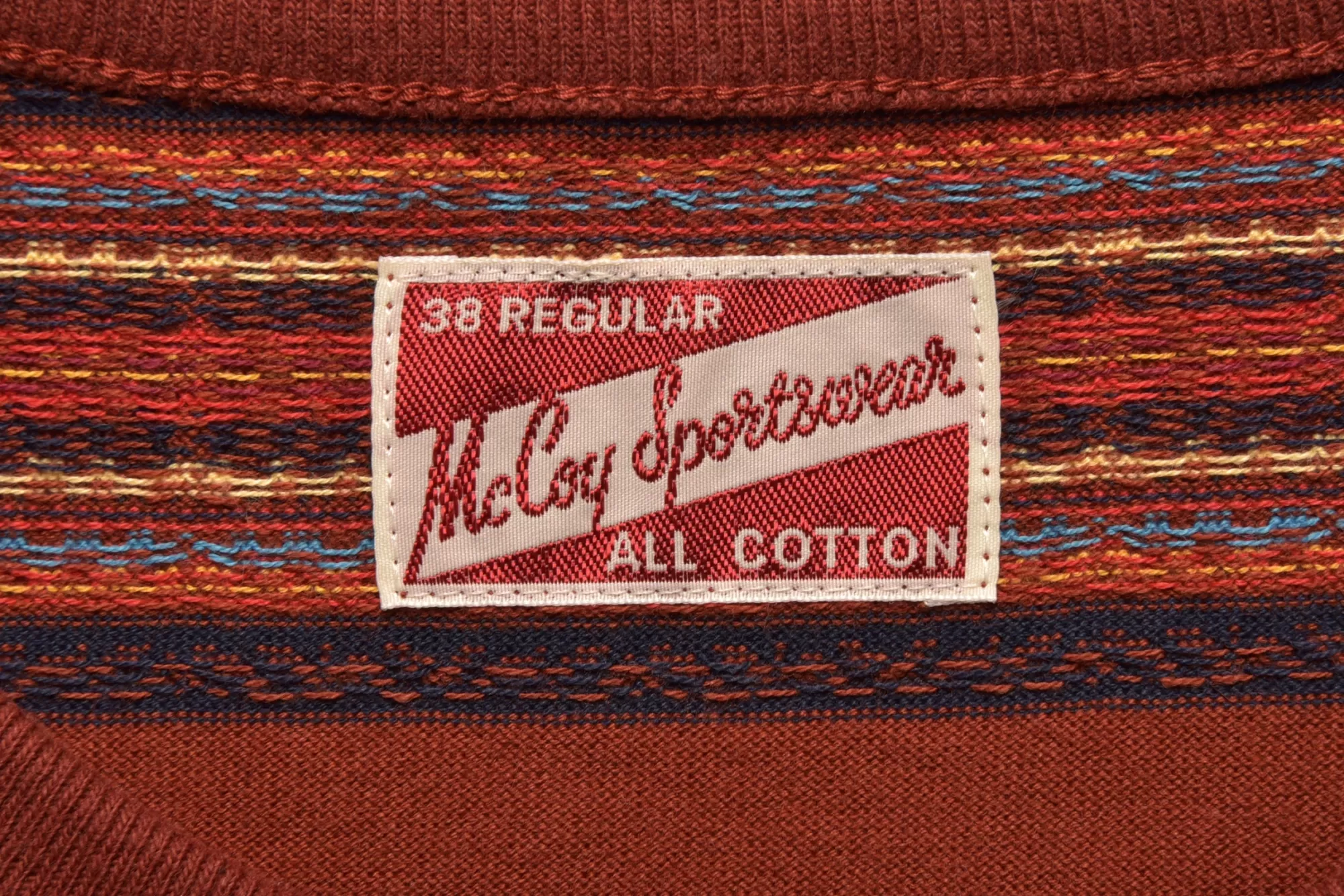 The Real McCoy's T-Shirts^Jacquard Stripe Tee 93 Brick Red