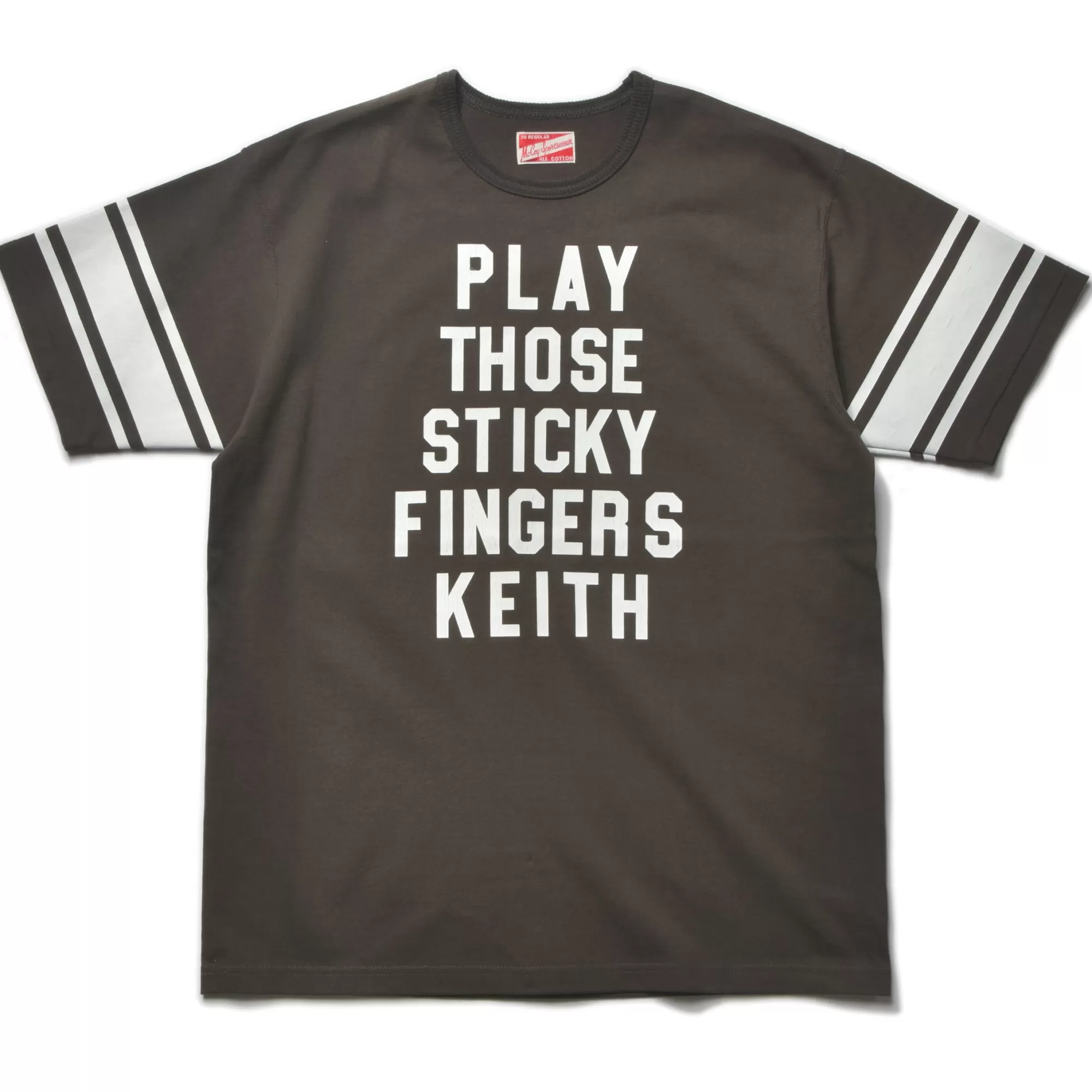 The Real McCoy's Print T-Shirts^Joe Mccoy Football Tee/Sticky Fingers 032 Charcoal