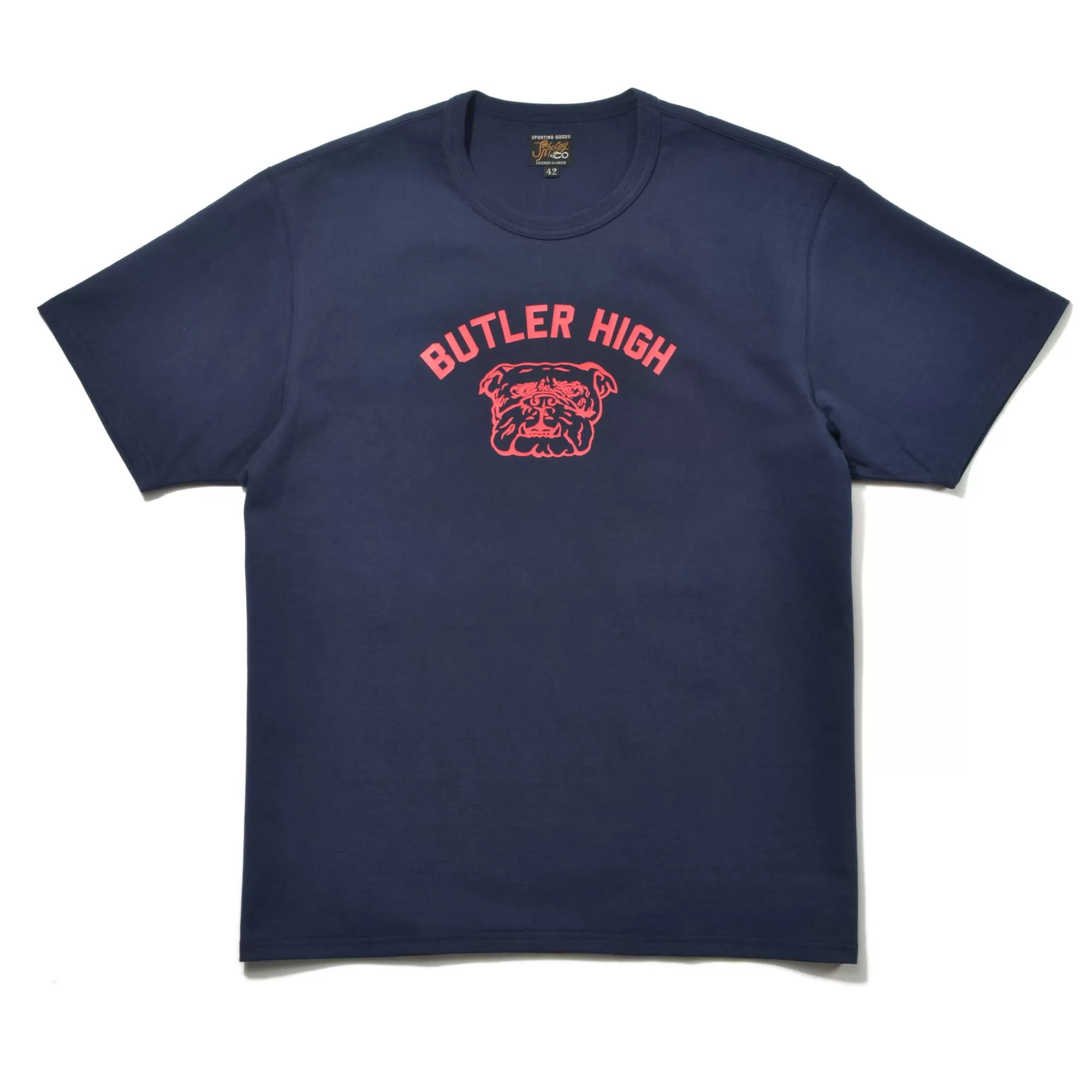 The Real McCoy's Print T-Shirts^Joe Mccoy Tee/Bulldog 140 Navy