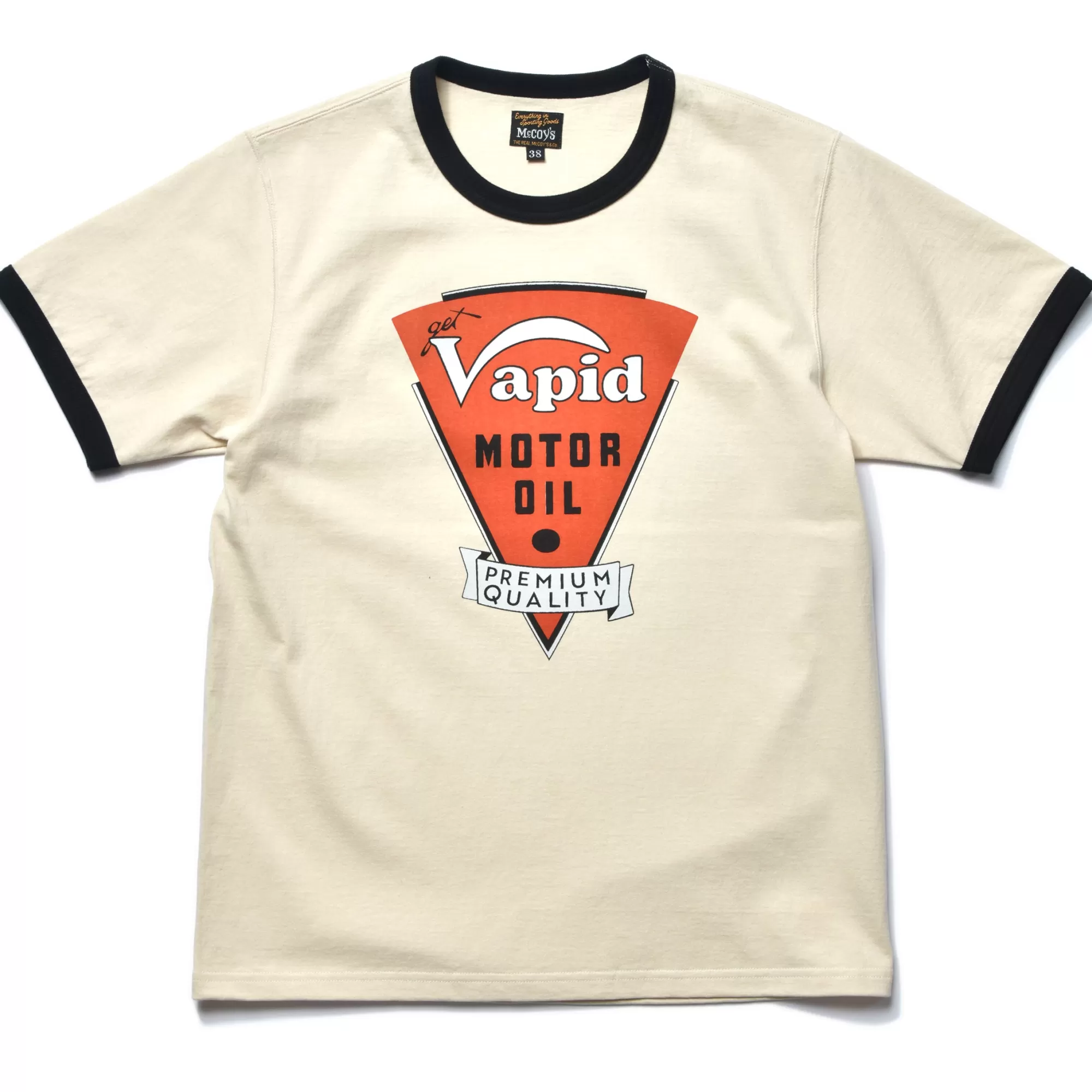 The Real McCoy's Print T-Shirts^Joe Mccoy Tee/Vapid 303 Ecru/Black