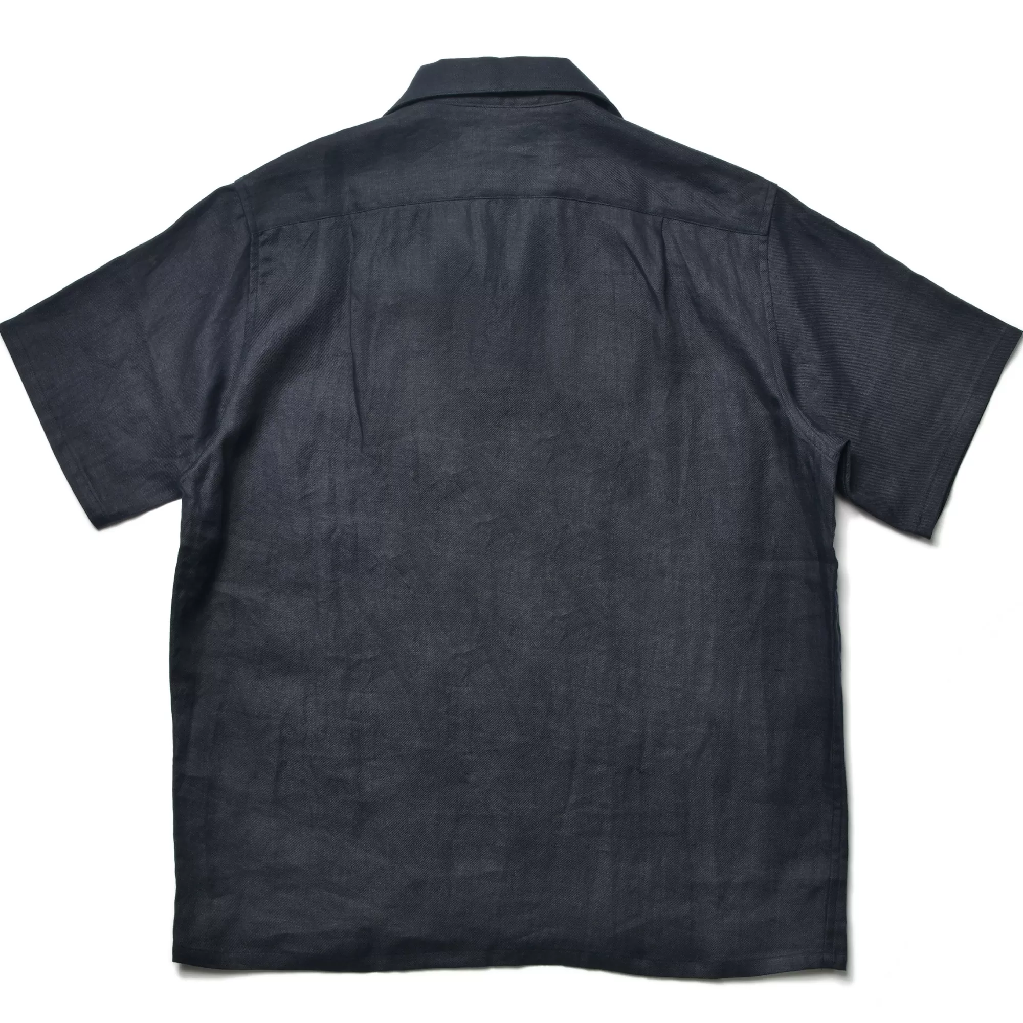 The Real McCoy's Shirts^Linen Open Collar Shirt 140 NAVY