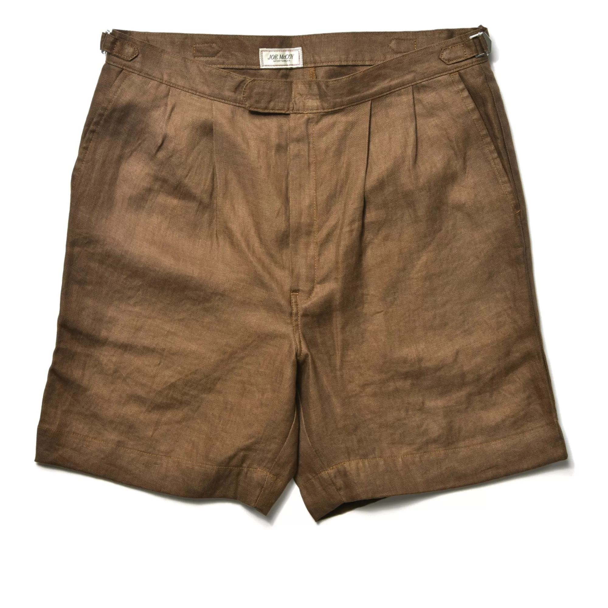 The Real McCoy's Shorts^Linen Pleated Short Pants Brown