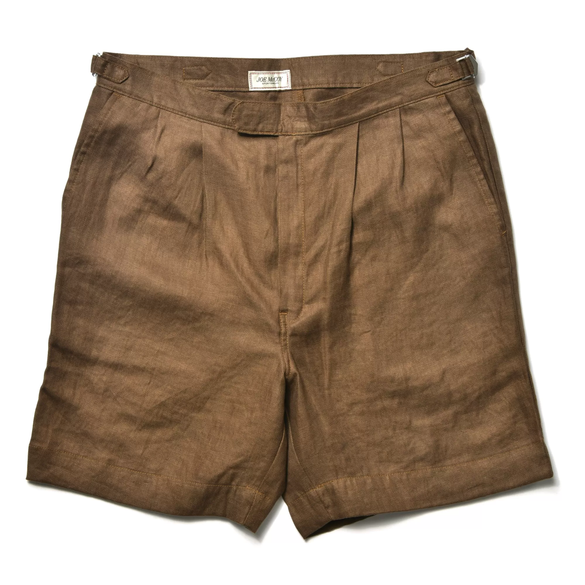 The Real McCoy's Shorts^Linen Pleated Short Pants Brown