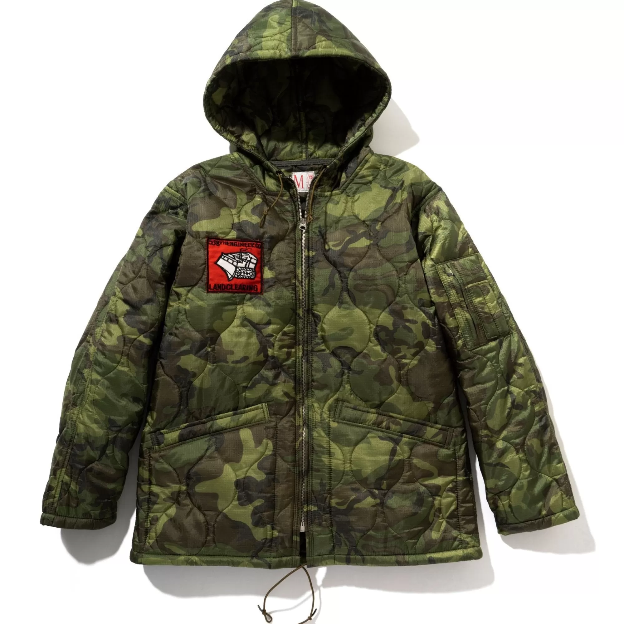 The Real McCoy's Military^Liner Camouflage Poncho Parka Green