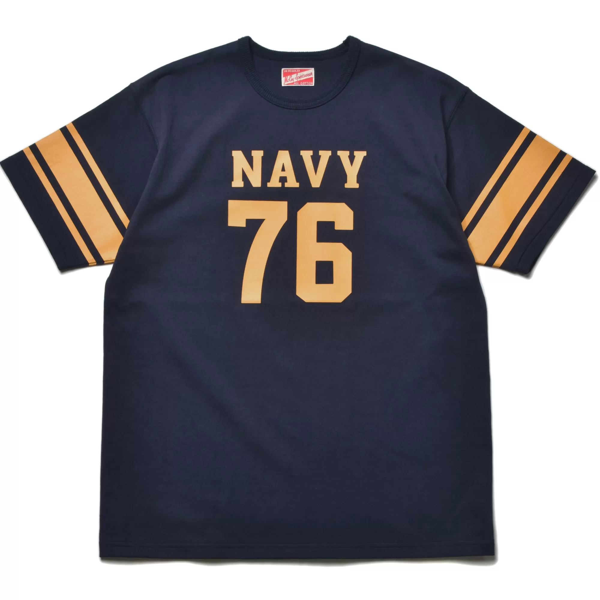 The Real McCoy's Print T-Shirts^Military Athletic Tee/Navy 76 140 Navy