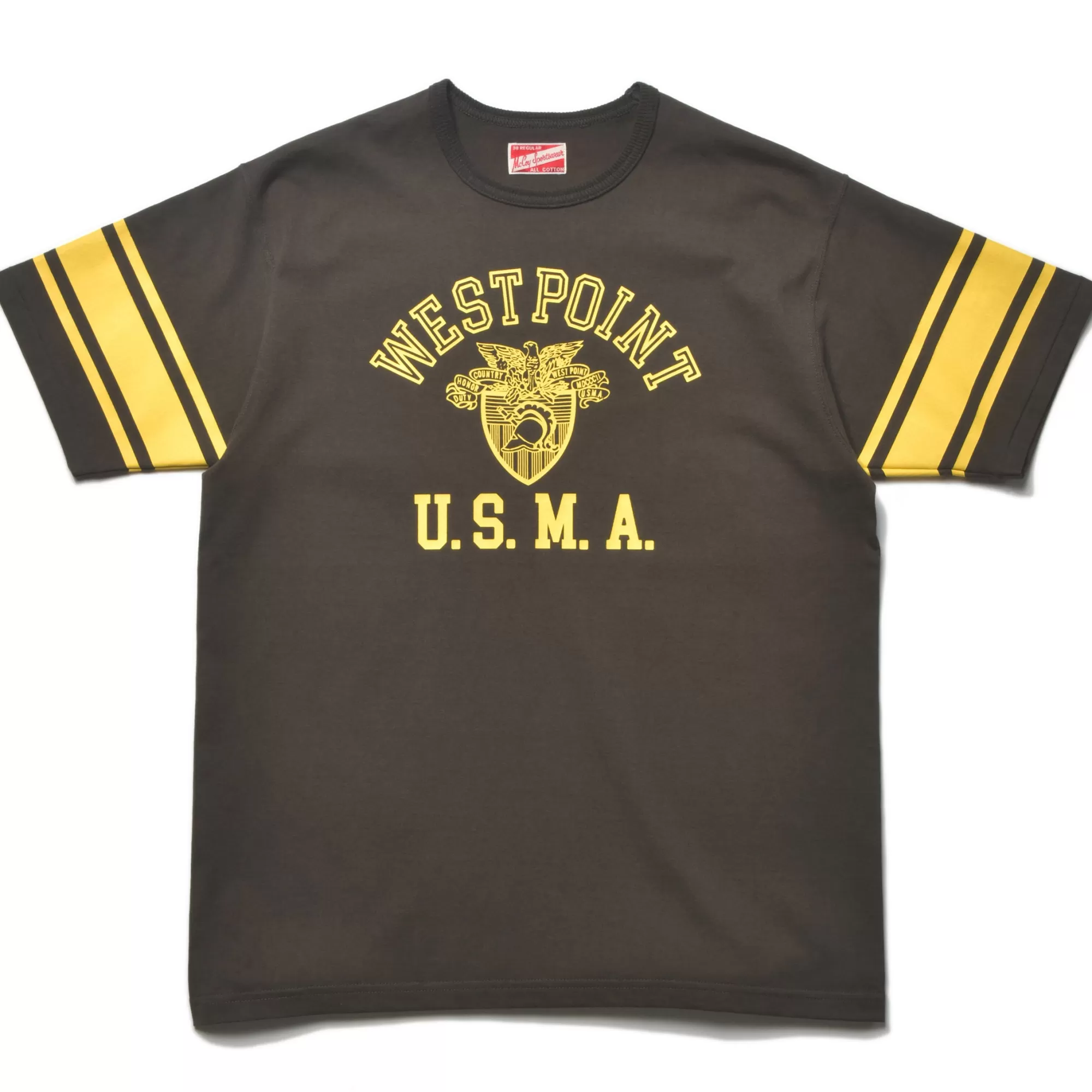 The Real McCoy's Print T-Shirts^Military Athletic Tee/West Point 032 Charcoal