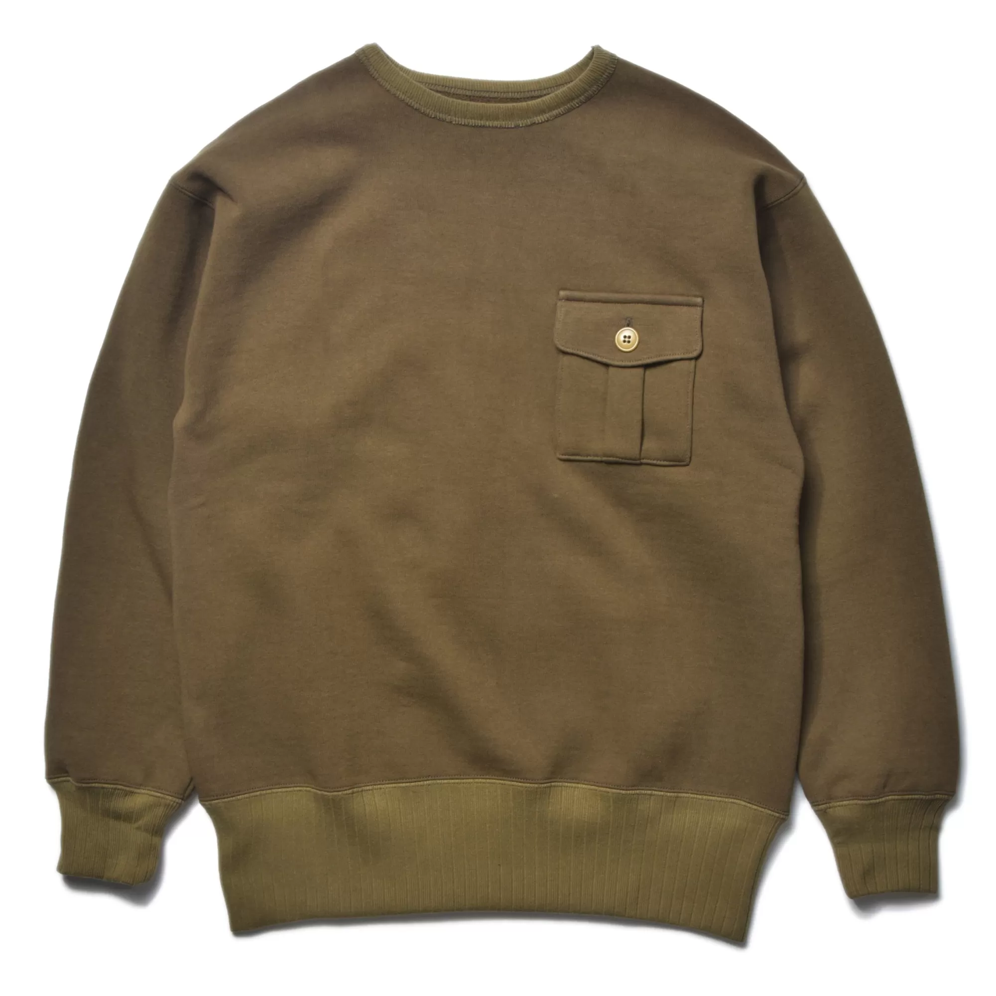 The Real McCoy's Sweatshirts^Military Pocket Sweatshirt 150 Olive