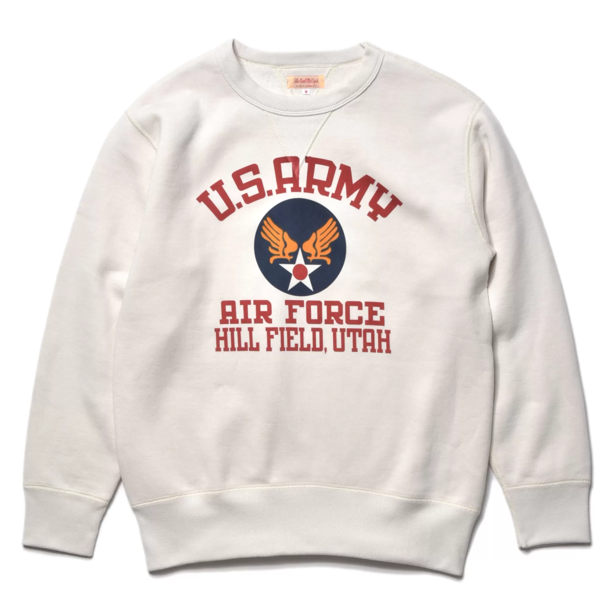 The Real McCoy's Sweatshirts^Military Print Sweatshirt/Usaf Hill Field Milk