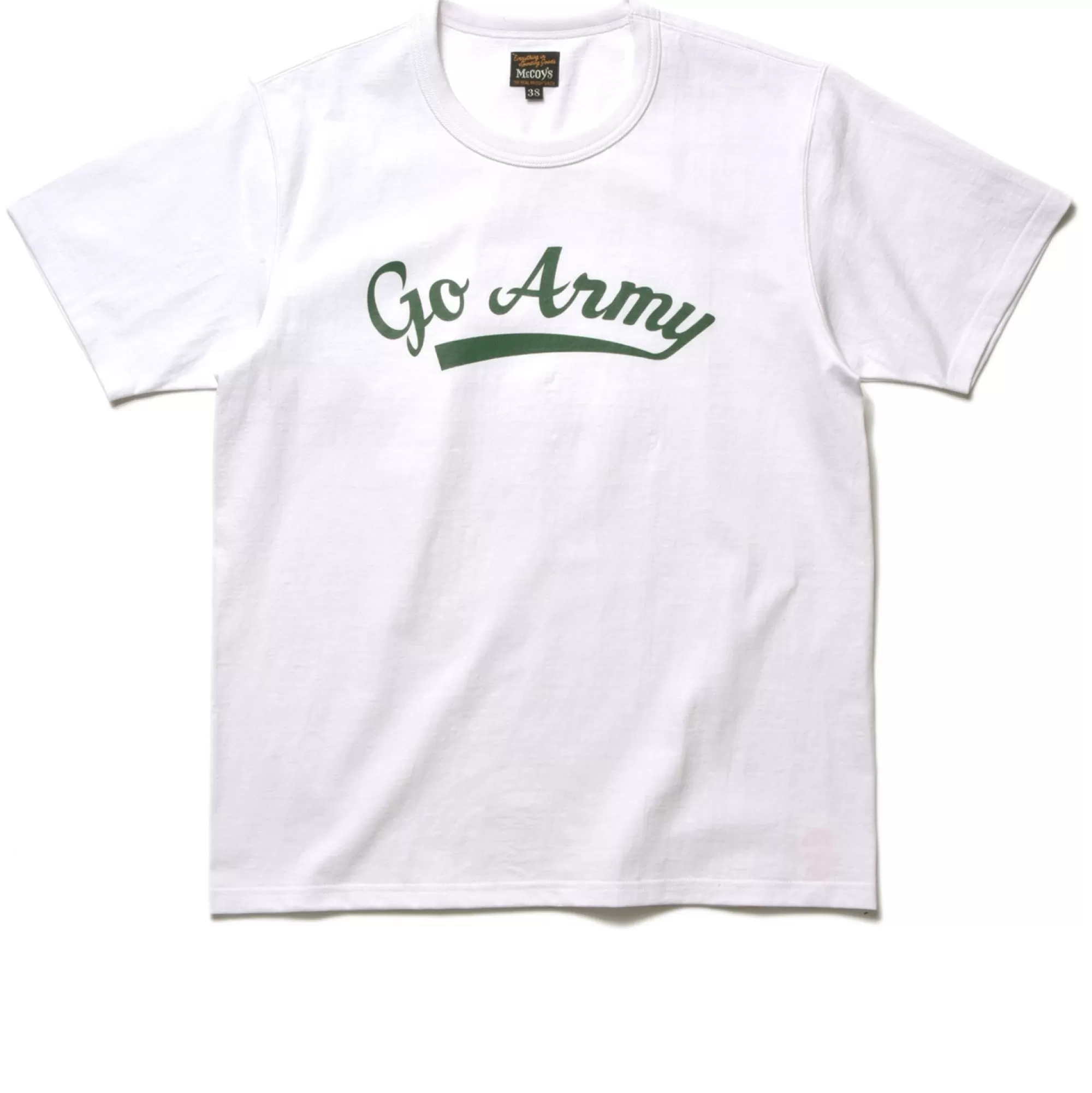 The Real McCoy's Print T-Shirts^Military Tee/Go Army White