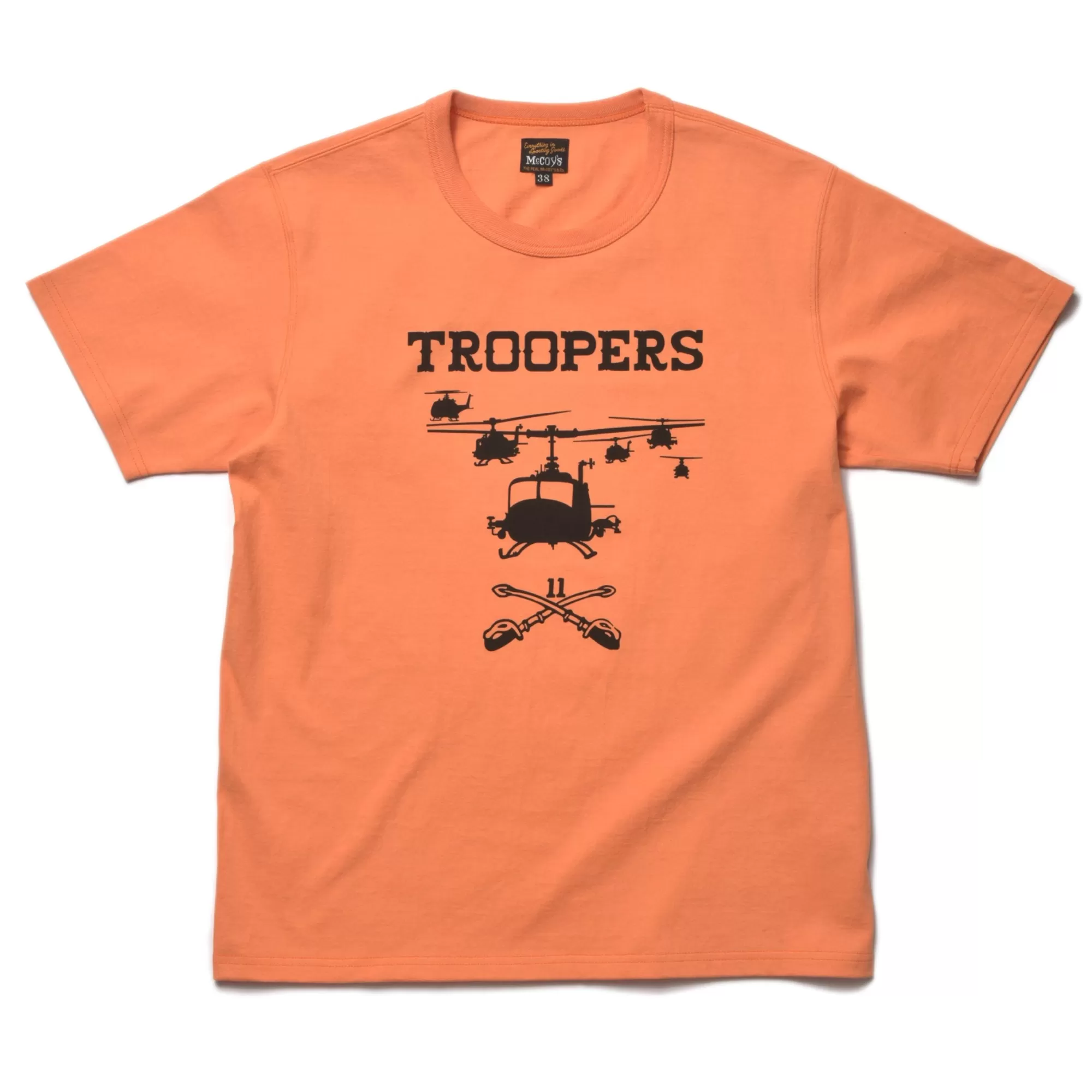 The Real McCoy's Print T-Shirts^Military Tee/Troopers 71 Tangerine