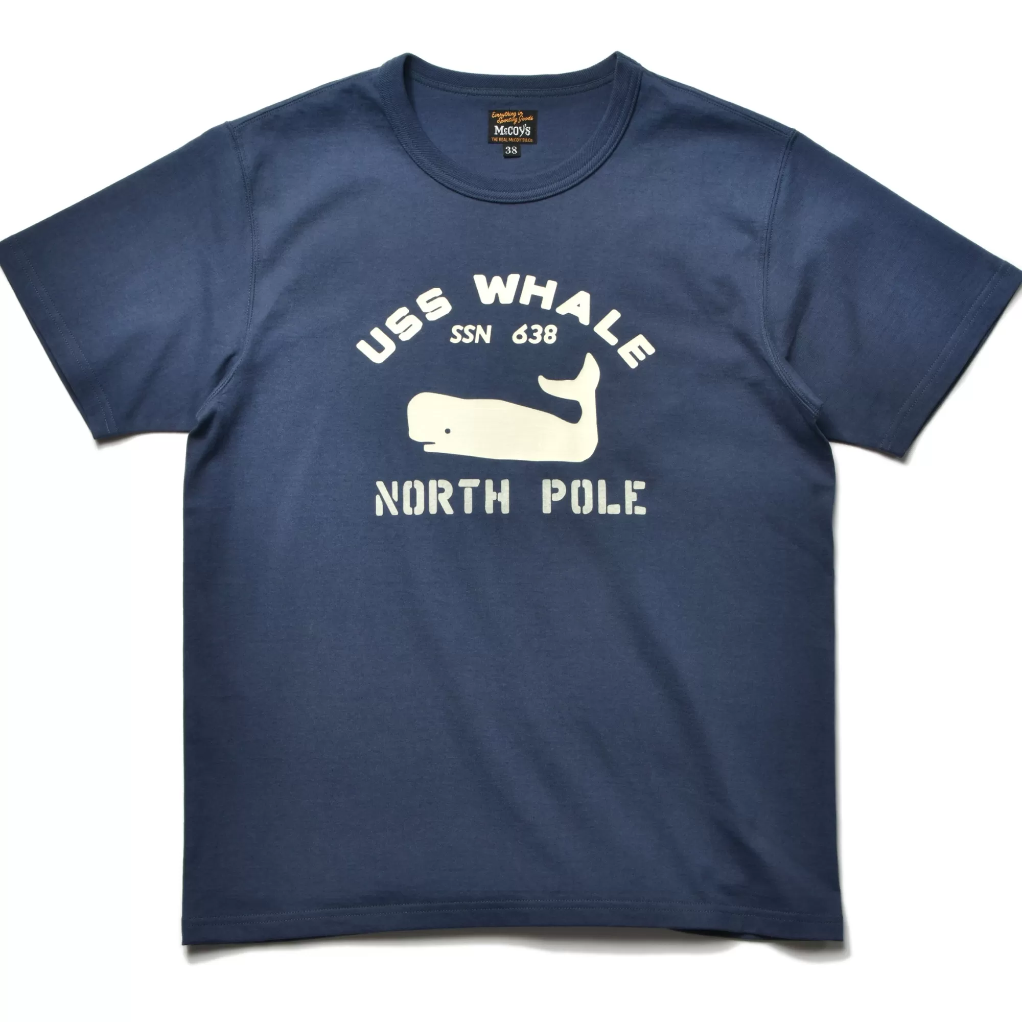 The Real McCoy's Print T-Shirts^Military Tee/Uss Whale 126 Marine Blue