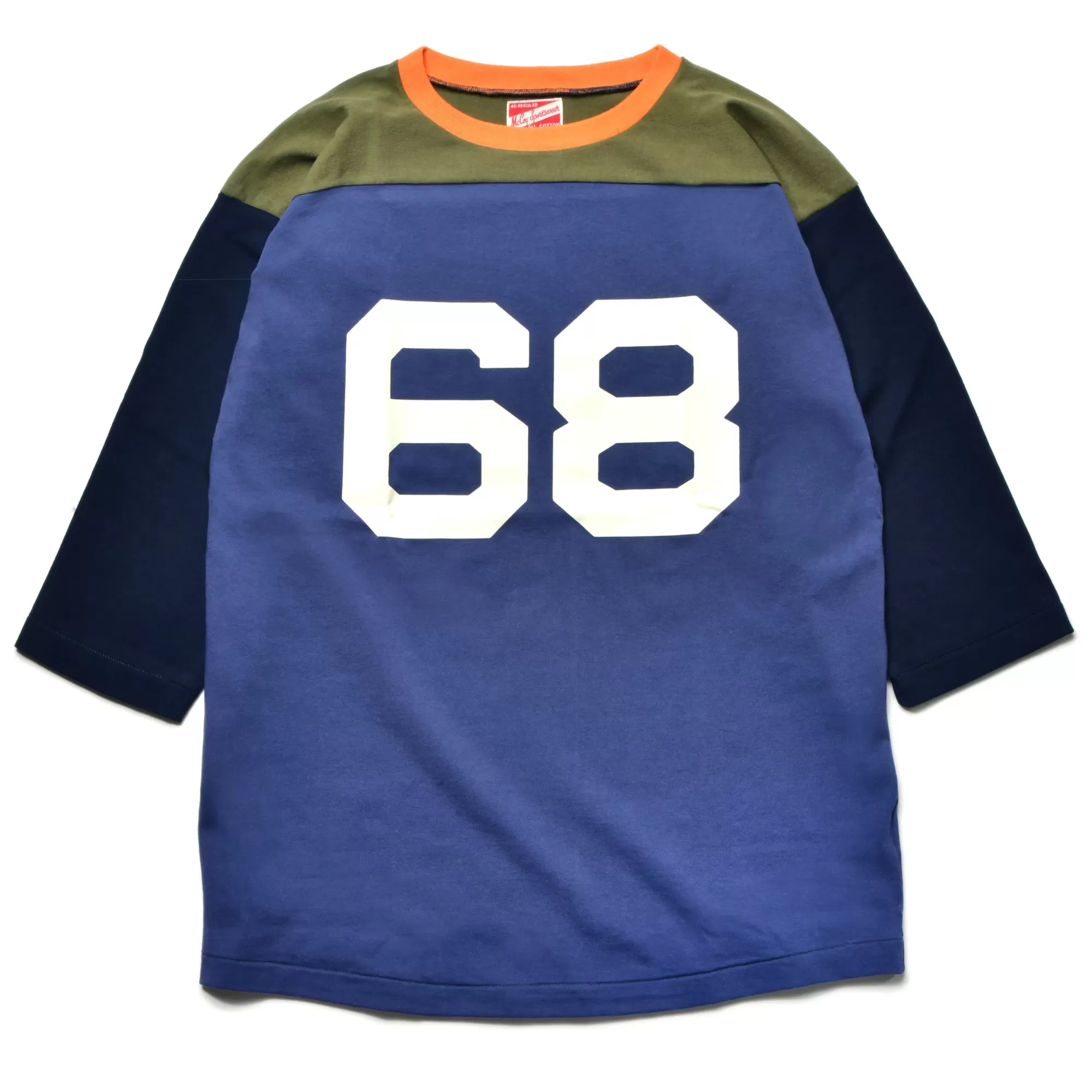 The Real McCoy's Print T-Shirts^Multi-Tone Football Tee/68 001 Tri-Color