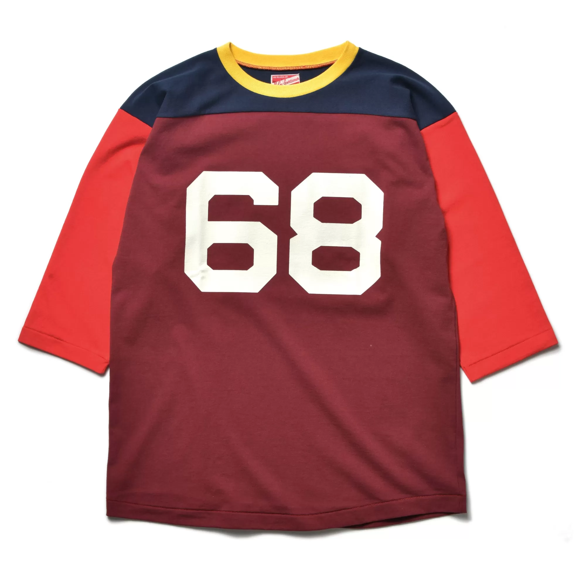 The Real McCoy's Print T-Shirts^Multi-Tone Football Tee/68 Tri-Color