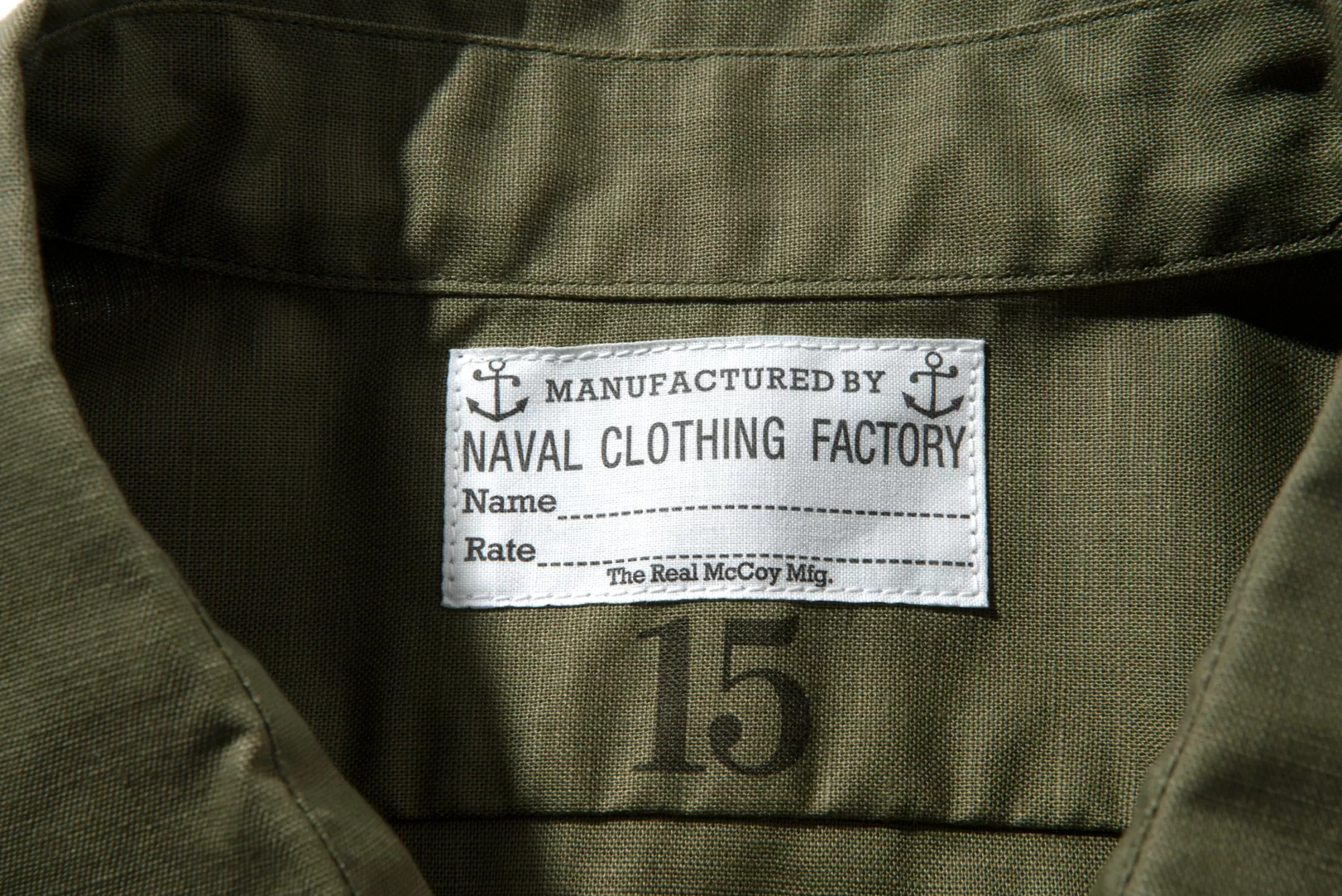 The Real McCoy's Shirts^N-3 Utility Shirt L/S (Plain) 215 Olive